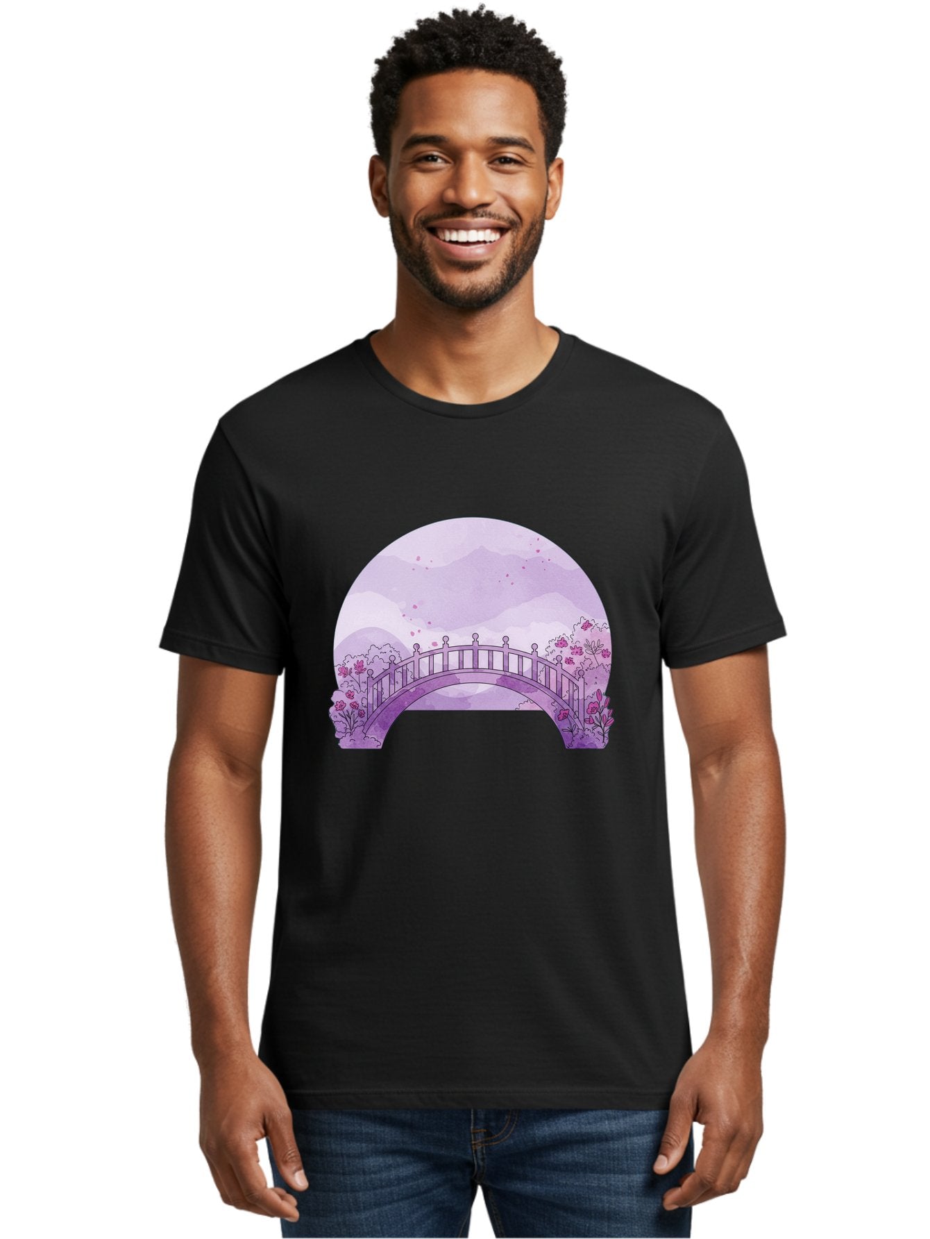 Purple-Bridge-1 Men'S Graphic Tee, 100% Cotton, Comfortable Casual Summer Wear, Machine Washable, Vintage Camera, Old Camera, Antique Camera, Black Camera, Classic Photography, Photography Equipment, Nostalgic Device, Film Camera, Camera Art Baf445 30