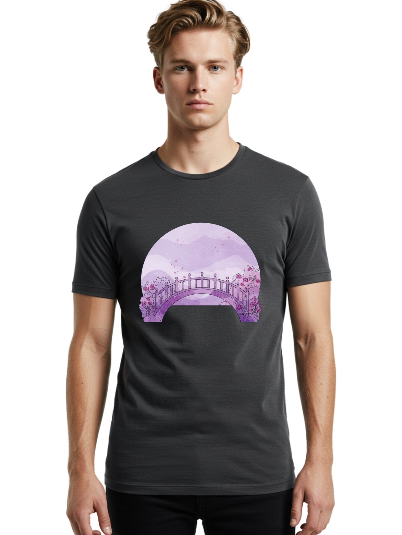 Purple-Bridge-1 Men'S Graphic Tee, 100% Cotton, Comfortable Casual Summer Wear, Machine Washable, Vintage Camera, Old Camera, Antique Camera, Black Camera, Classic Photography, Photography Equipment, Nostalgic Device, Film Camera, Camera Art Baf445 17