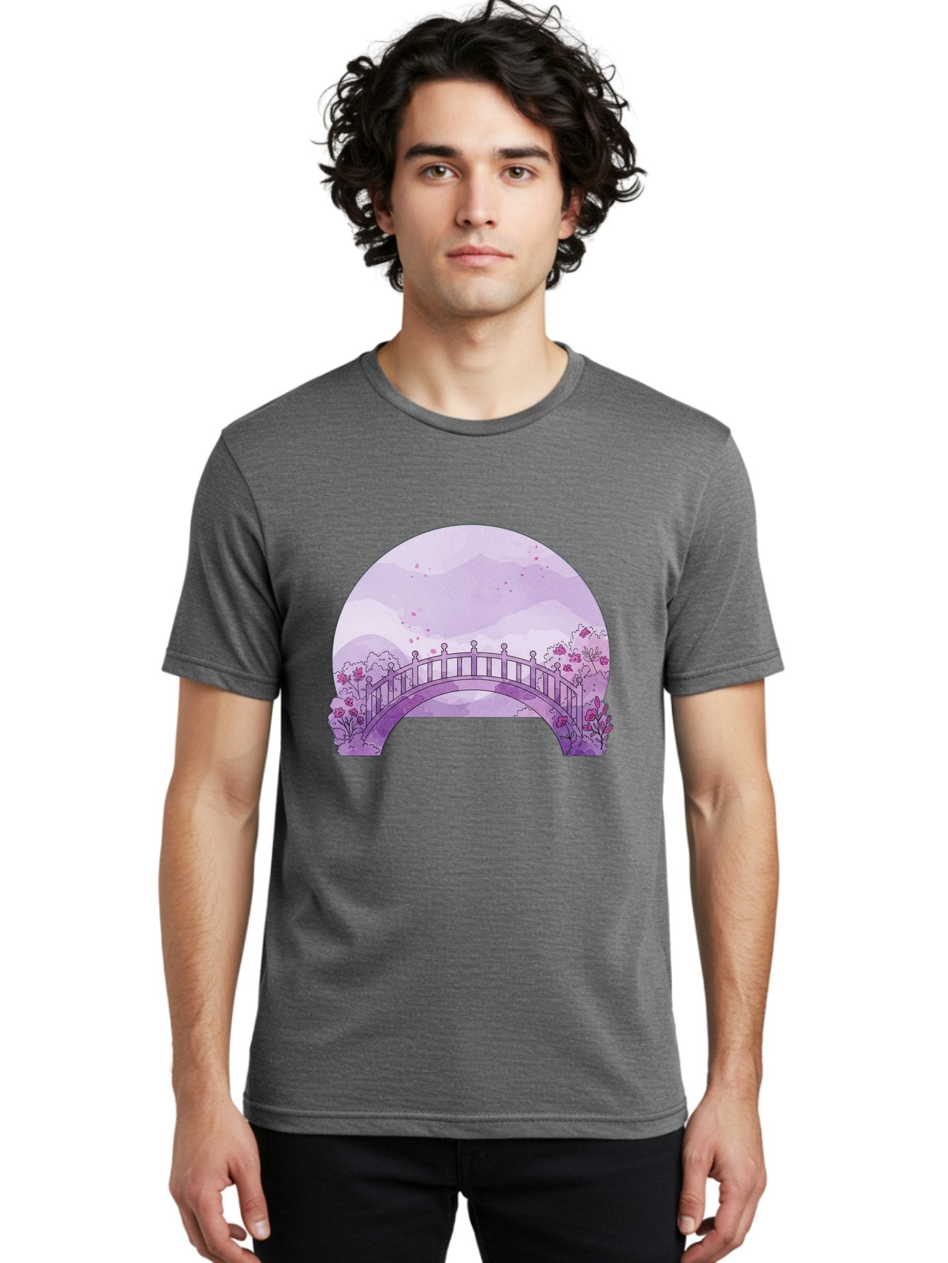 Purple-Bridge-1 Men'S Graphic Tee, 100% Cotton, Comfortable Casual Summer Wear, Machine Washable, Vintage Camera, Old Camera, Antique Camera, Black Camera, Classic Photography, Photography Equipment, Nostalgic Device, Film Camera, Camera Art Baf445 24