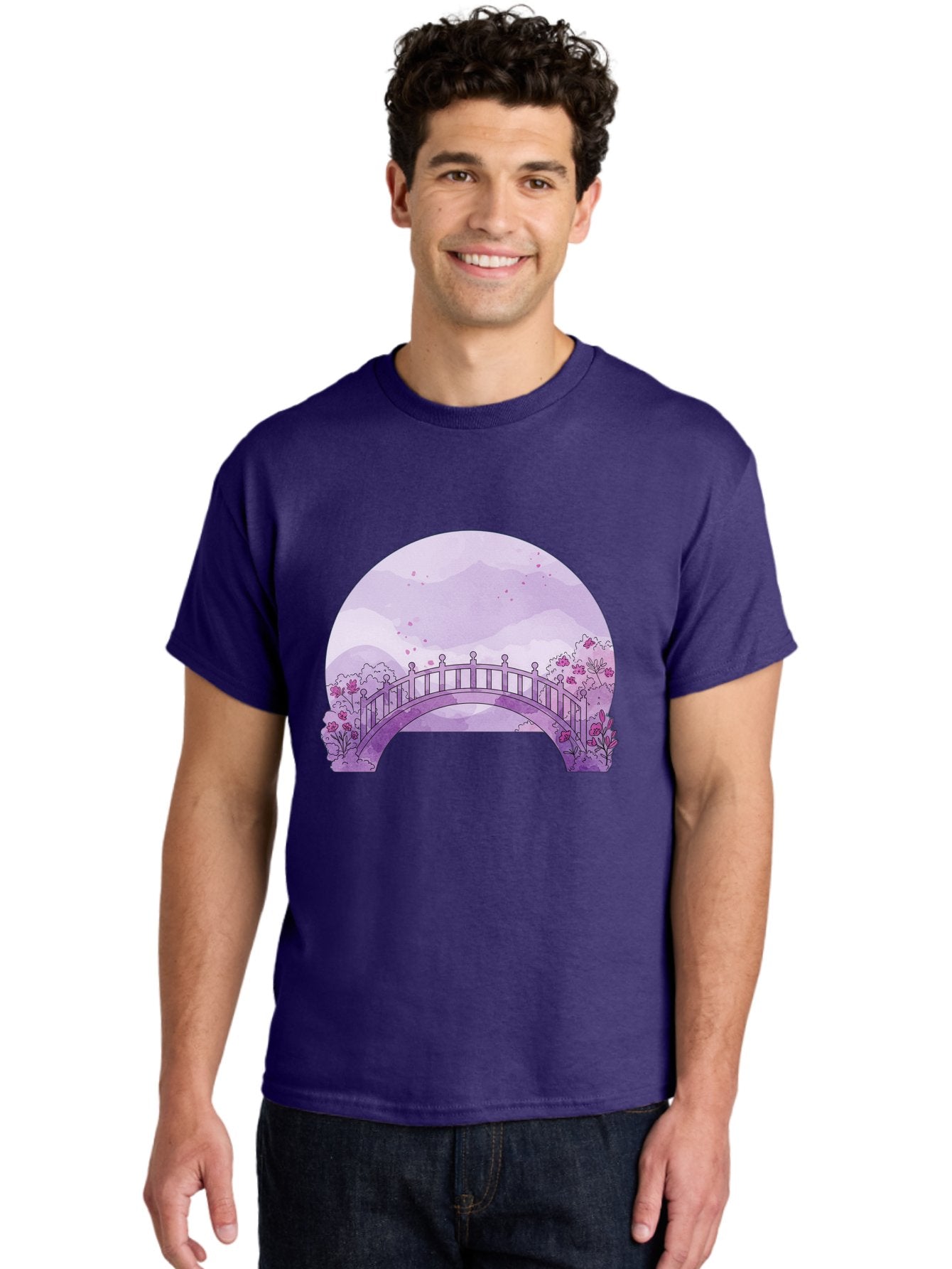 Purple-Bridge-1 Men'S Graphic Tee, 100% Cotton, Comfortable Casual Summer Wear, Machine Washable, Vintage Camera, Old Camera, Antique Camera, Black Camera, Classic Photography, Photography Equipment, Nostalgic Device, Film Camera, Camera Art Baf445 19