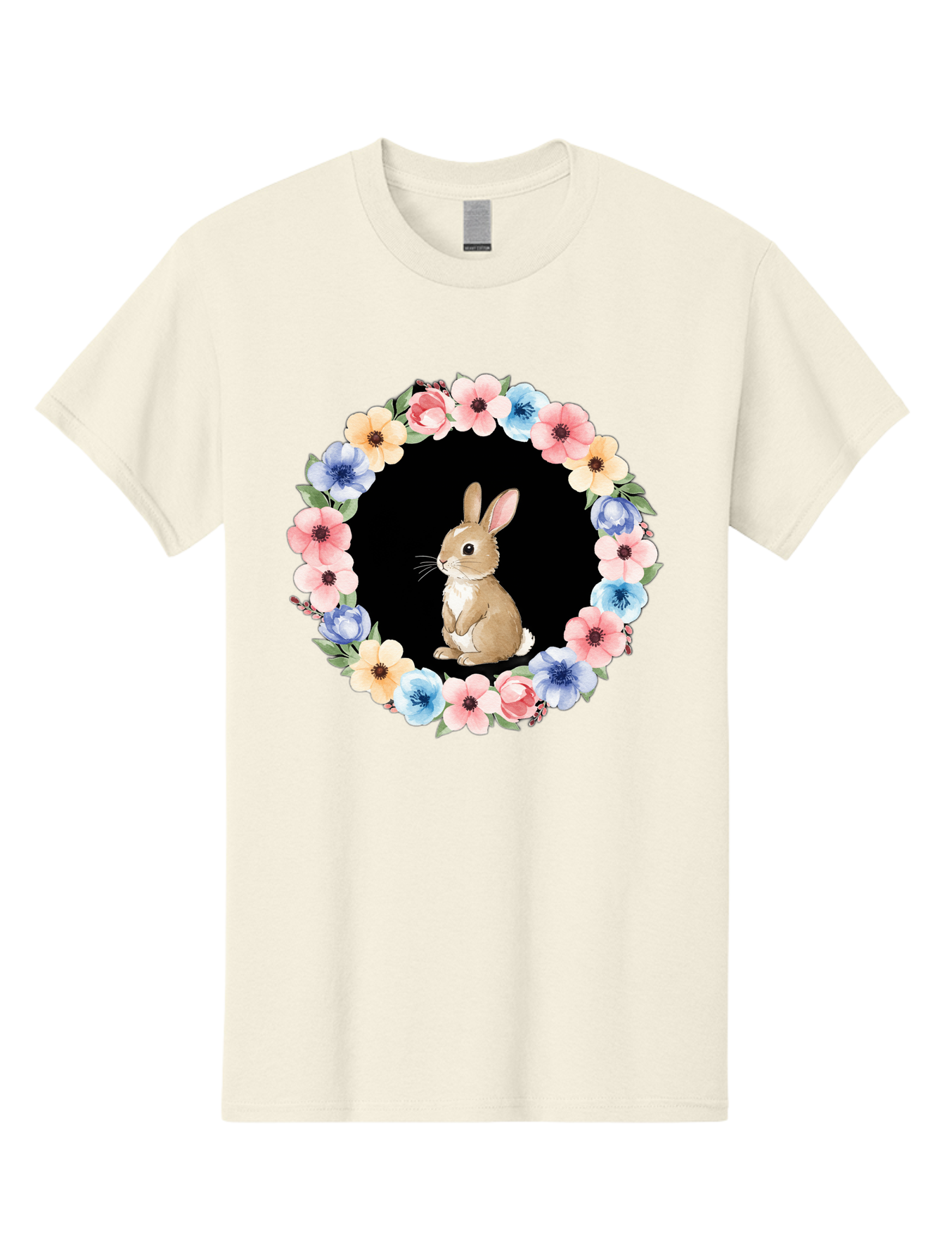 Rabbit-In-Floral-Circle Men'S Graphic Tee, 100% Cotton, Comfortable Casual Summer Wear, Machine Washable, Vintage Camera, Old Camera, Antique Camera, Black Camera, Classic Photography, Photography Equipment, Nostalgic Device, Film Camera, Baf448 14