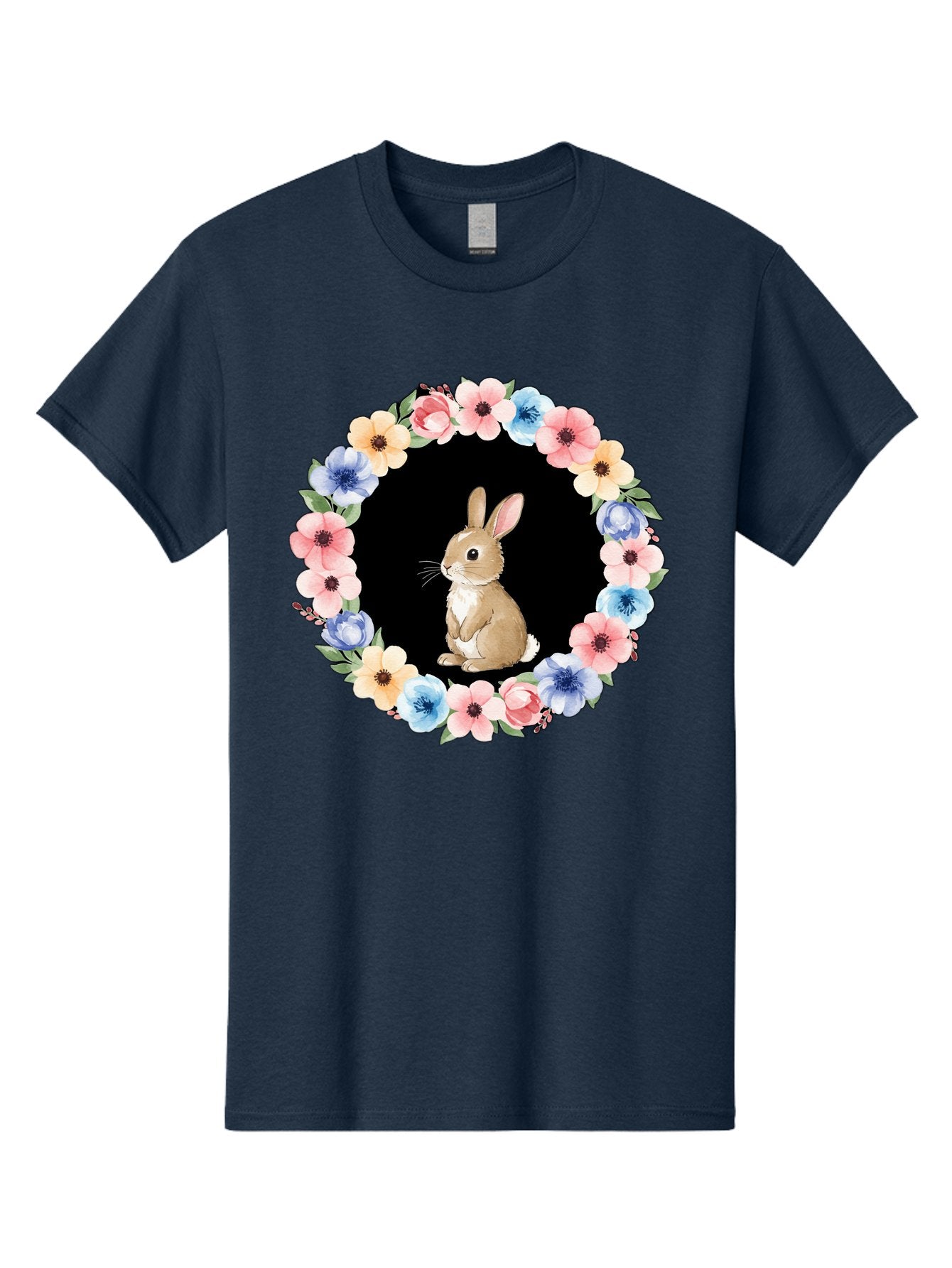 Rabbit-In-Floral-Circle Men'S Graphic Tee, 100% Cotton, Comfortable Casual Summer Wear, Machine Washable, Vintage Camera, Old Camera, Antique Camera, Black Camera, Classic Photography, Photography Equipment, Nostalgic Device, Film Camera, Baf448 13