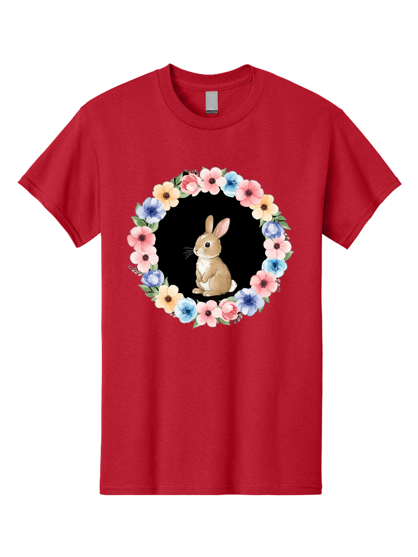 Rabbit-In-Floral-Circle Men'S Graphic Tee, 100% Cotton, Comfortable Casual Summer Wear, Machine Washable, Vintage Camera, Old Camera, Antique Camera, Black Camera, Classic Photography, Photography Equipment, Nostalgic Device, Film Camera, Baf448 13
