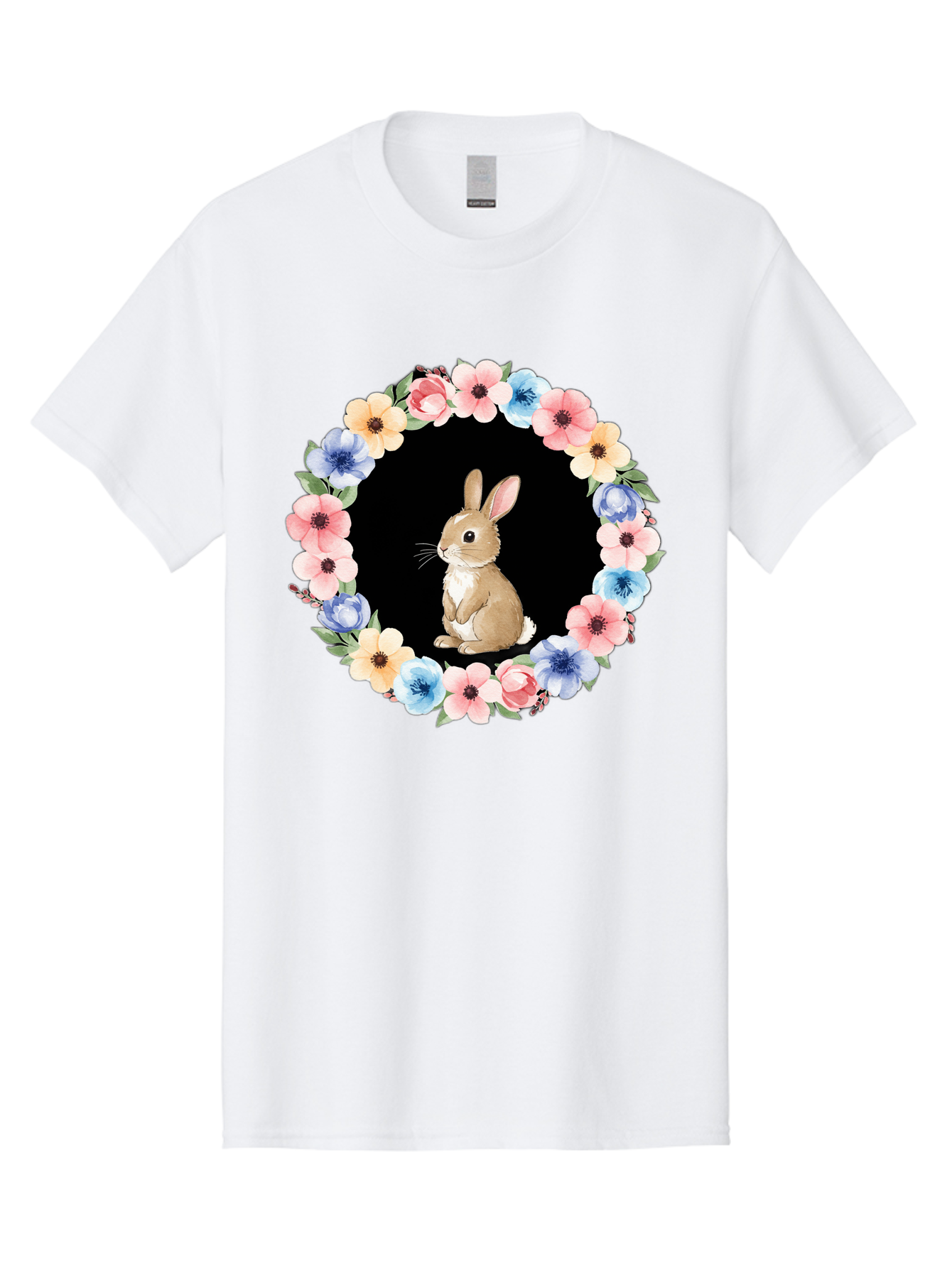 Rabbit-In-Floral-Circle Men'S Graphic Tee, 100% Cotton, Comfortable Casual Summer Wear, Machine Washable, Vintage Camera, Old Camera, Antique Camera, Black Camera, Classic Photography, Photography Equipment, Nostalgic Device, Film Camera, Baf448 11
