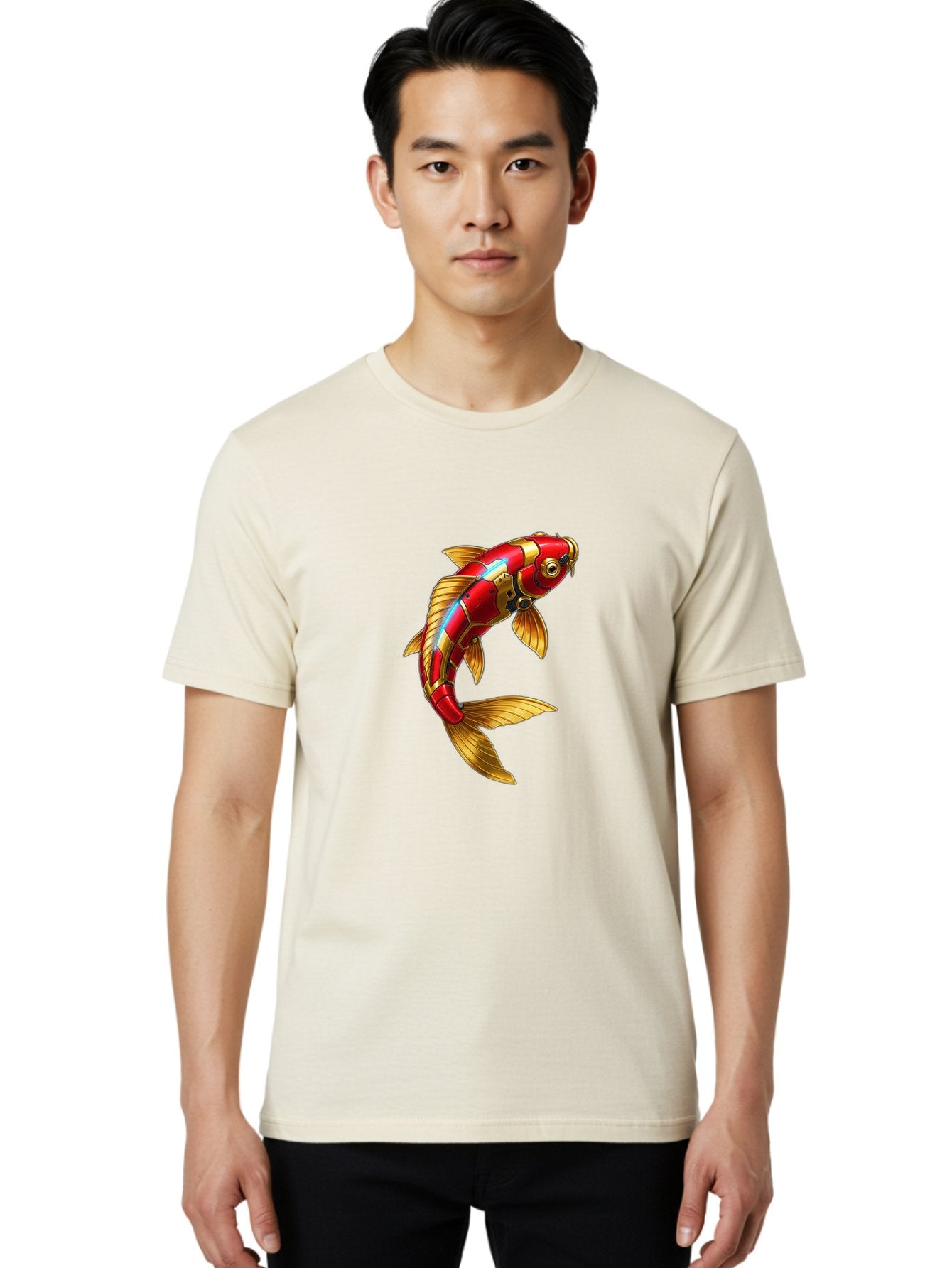 Red-Koi-Fish-Robot Men'S Graphic Tee, 100% Cotton, Comfortable Casual Summer Wear, Machine Washable, Vintage Camera, Old Camera, Antique Camera, Black Camera, Classic Photography, Photography Equipment, Nostalgic Device, Film Camera, Baf456 22