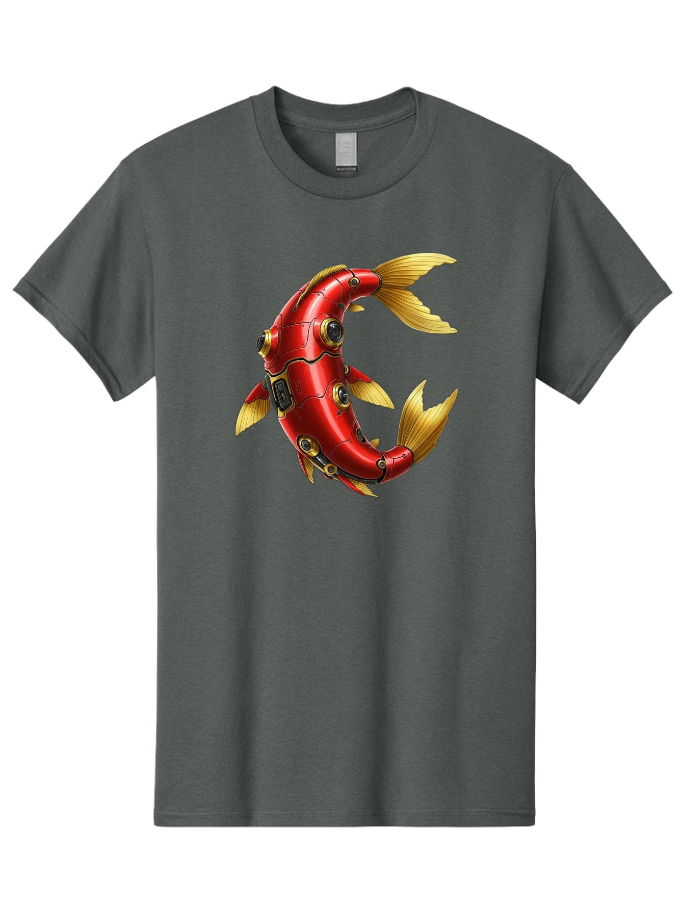 Red-Mechanical-Fish-1 Men'S Graphic Tee, 100% Cotton, Comfortable Casual Summer Wear, Machine Washable, Vintage Camera, Old Camera, Antique Camera, Black Camera, Classic Photography, Photography Equipment, Nostalgic Device, Film Camera, Baf457 3