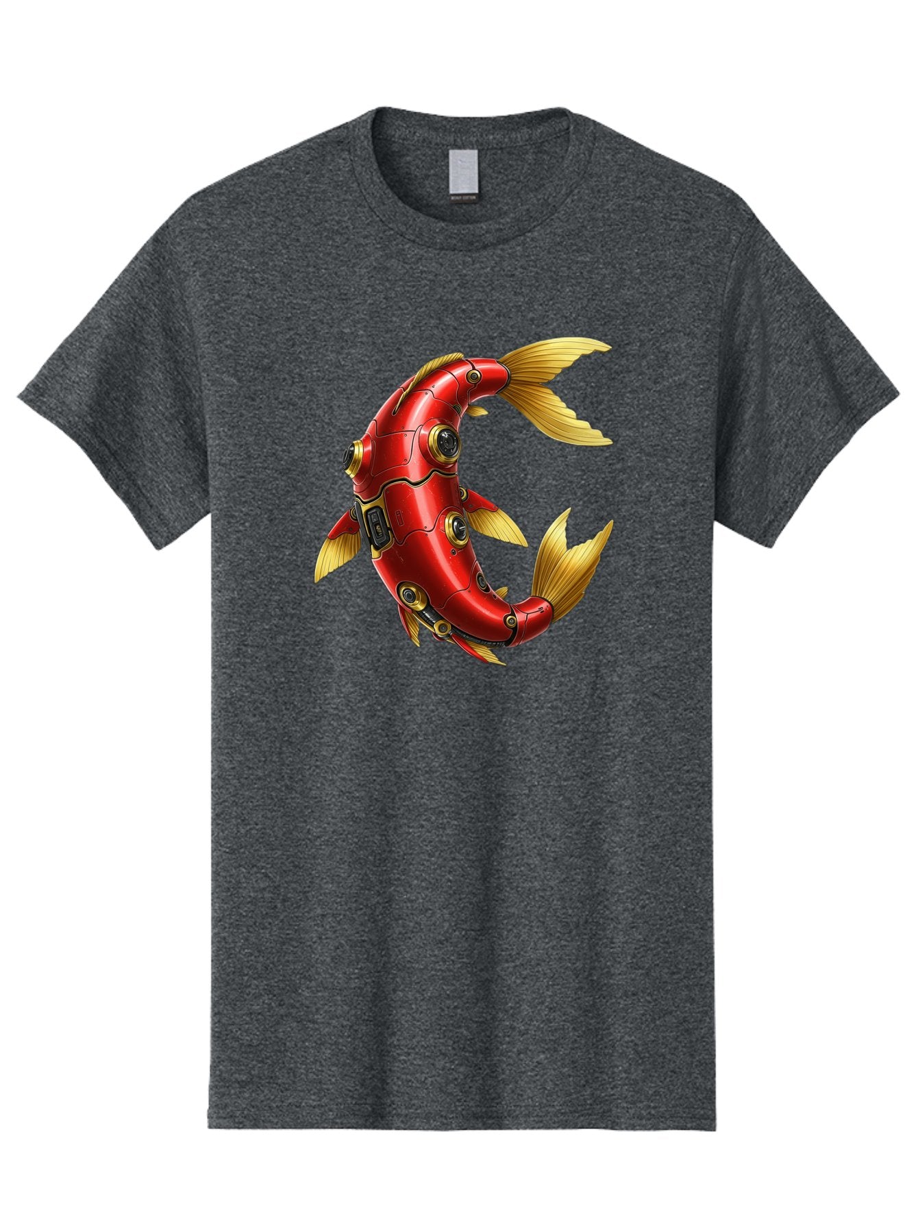 Red-Mechanical-Fish-1 Men'S Graphic Tee, 100% Cotton, Comfortable Casual Summer Wear, Machine Washable, Vintage Camera, Old Camera, Antique Camera, Black Camera, Classic Photography, Photography Equipment, Nostalgic Device, Film Camera, Baf457