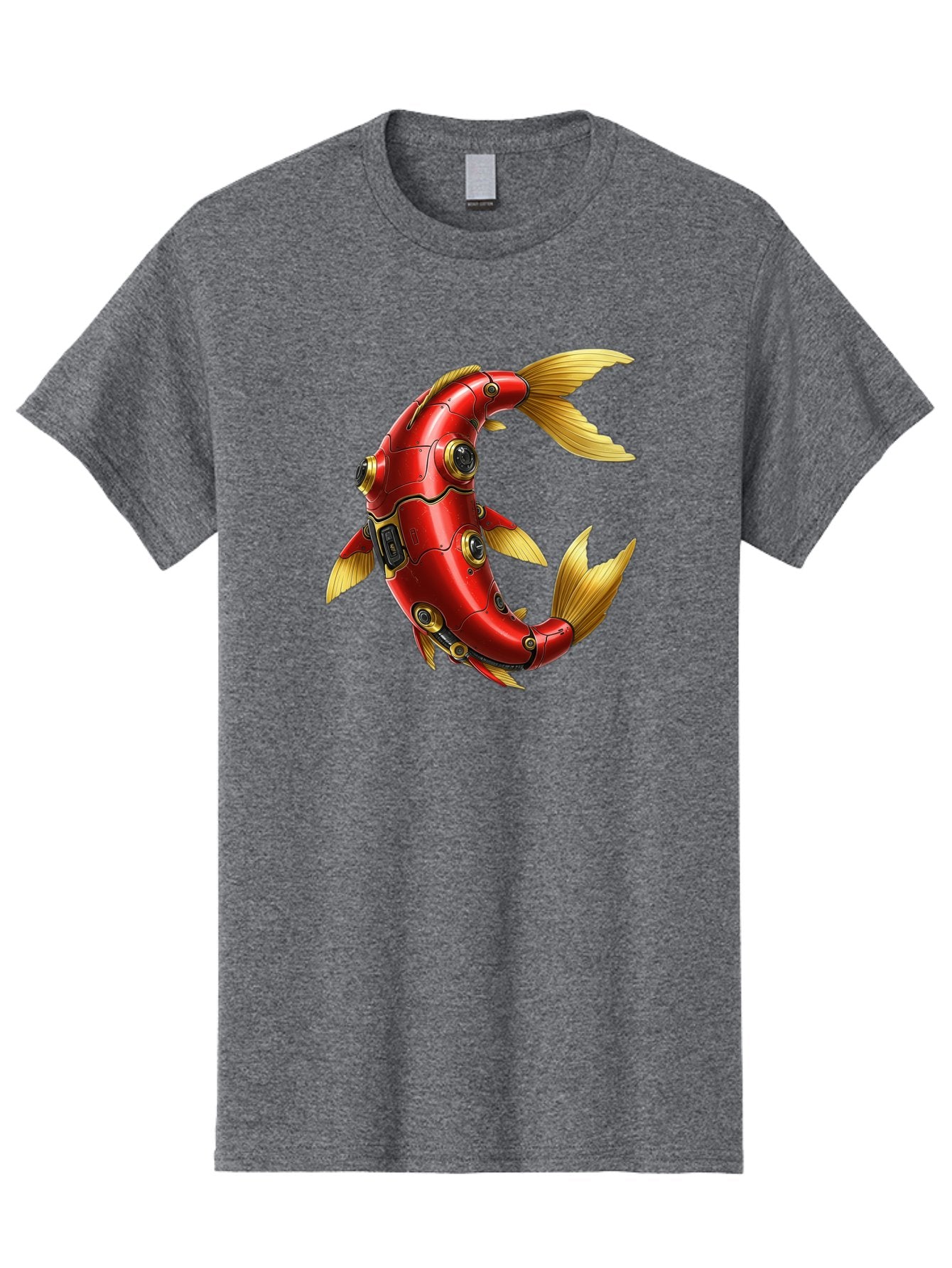 Red-Mechanical-Fish-1 Men'S Graphic Tee, 100% Cotton, Comfortable Casual Summer Wear, Machine Washable, Vintage Camera, Old Camera, Antique Camera, Black Camera, Classic Photography, Photography Equipment, Nostalgic Device, Film Camera, Baf457 8