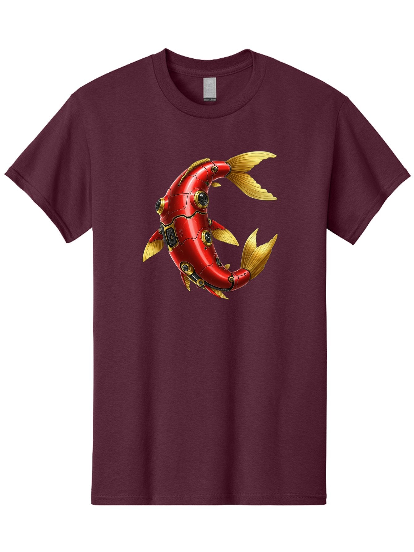 Red-Mechanical-Fish-1 Men'S Graphic Tee, 100% Cotton, Comfortable Casual Summer Wear, Machine Washable, Vintage Camera, Old Camera, Antique Camera, Black Camera, Classic Photography, Photography Equipment, Nostalgic Device, Film Camera, Baf457 11