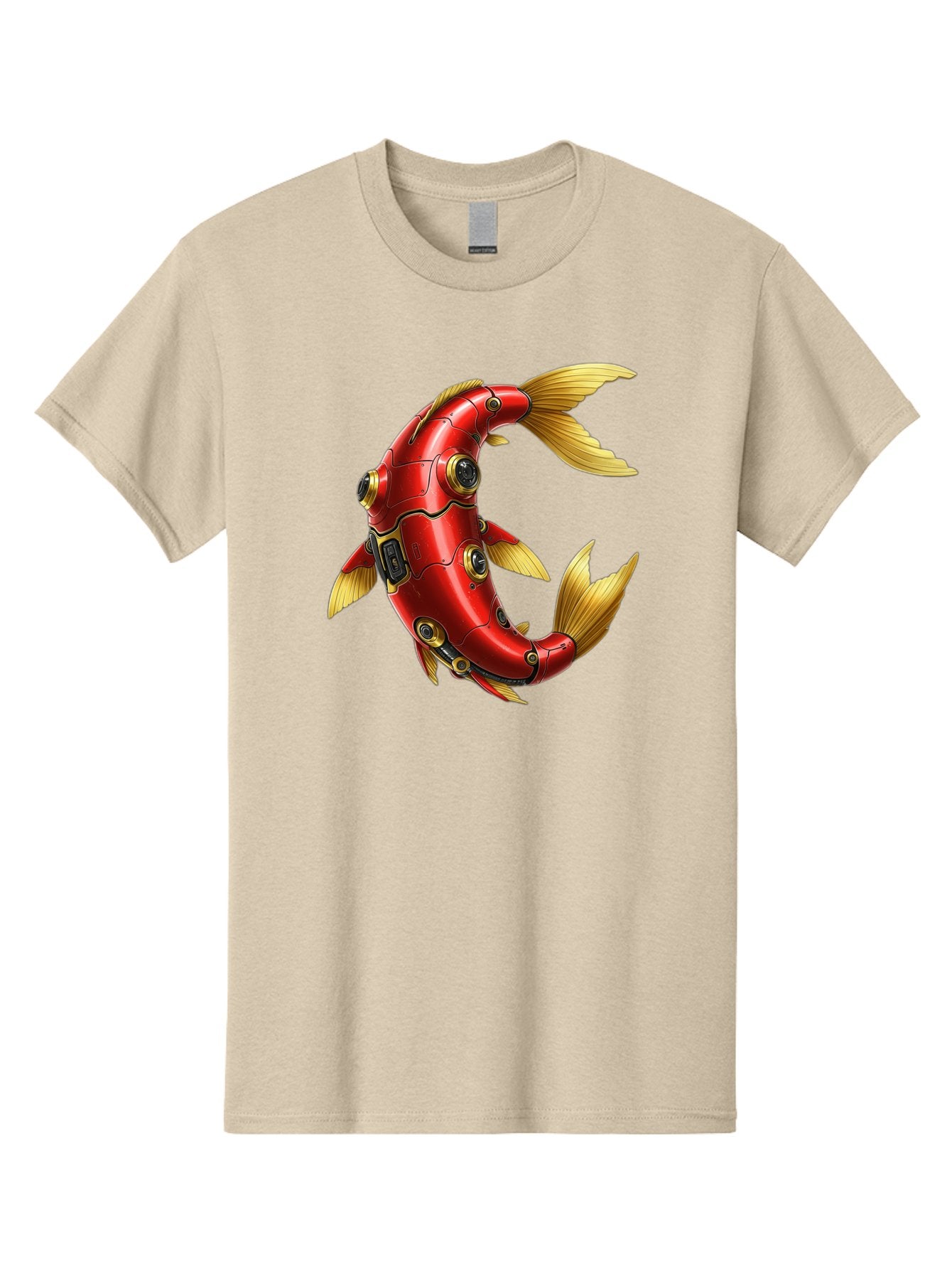 Red-Mechanical-Fish-1 Men'S Graphic Tee, 100% Cotton, Comfortable Casual Summer Wear, Machine Washable, Vintage Camera, Old Camera, Antique Camera, Black Camera, Classic Photography, Photography Equipment, Nostalgic Device, Film Camera, Baf457 9