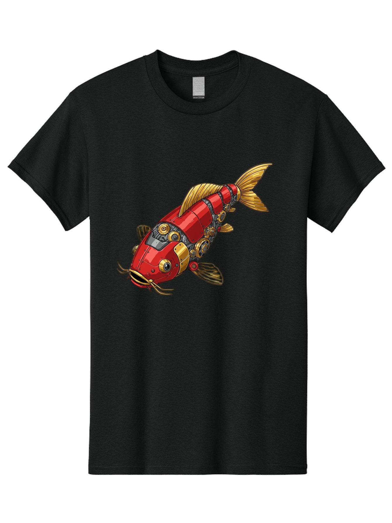 Red-Mechanical-Fish Men'S Graphic Tee, 100% Cotton, Comfortable Casual Summer Wear, Machine Washable, Vintage Camera, Old Camera, Antique Camera, Black Camera, Classic Photography, Photography Equipment, Nostalgic Device, Film Camera, Baf458