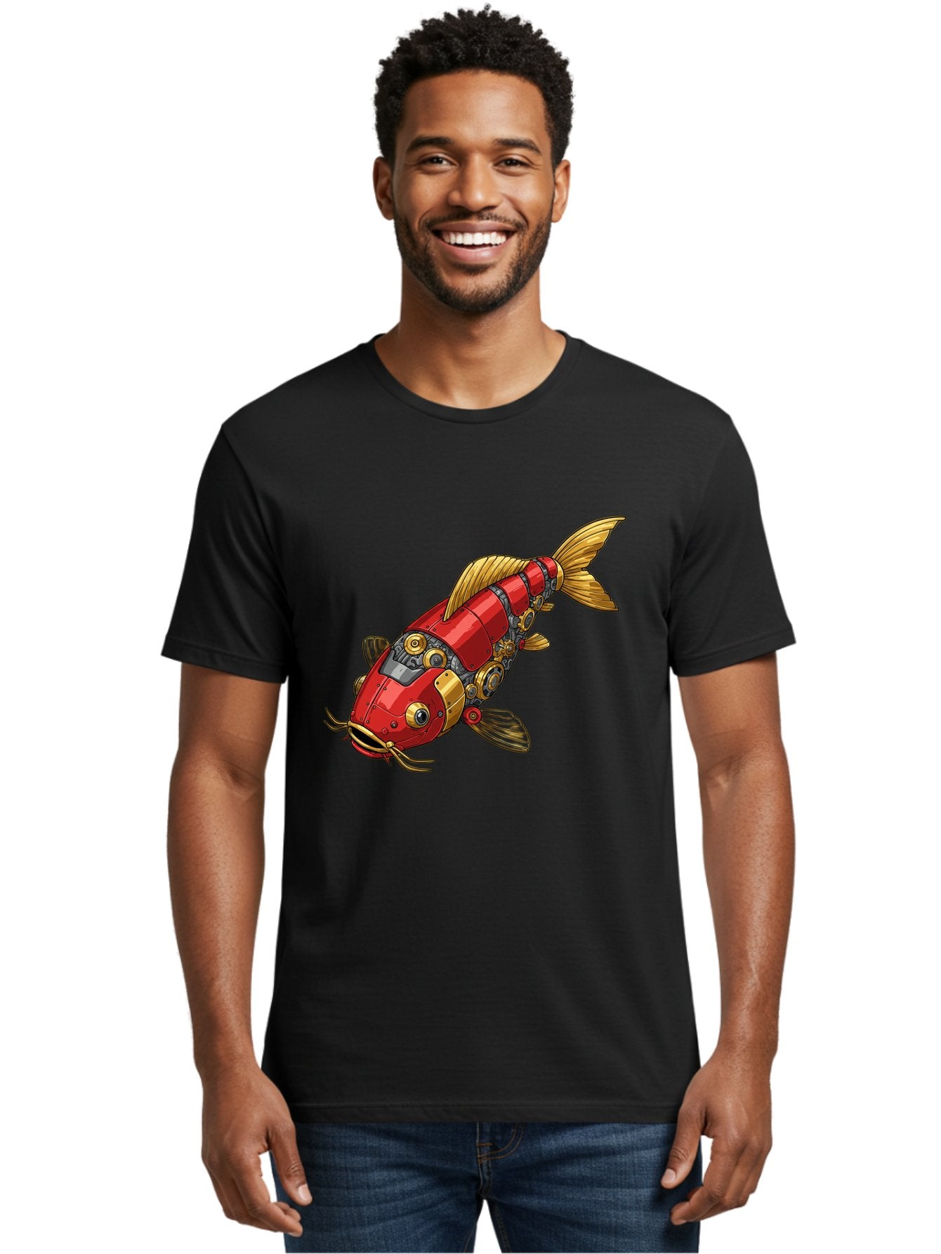 Red-Mechanical-Fish Men'S Graphic Tee, 100% Cotton, Comfortable Casual Summer Wear, Machine Washable, Vintage Camera, Old Camera, Antique Camera, Black Camera, Classic Photography, Photography Equipment, Nostalgic Device, Film Camera, Baf458 21