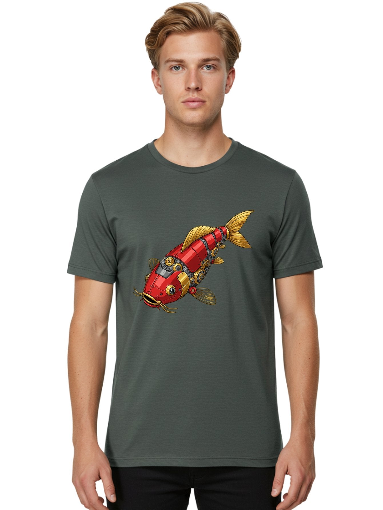 Red-Mechanical-Fish Men'S Graphic Tee, 100% Cotton, Comfortable Casual Summer Wear, Machine Washable, Vintage Camera, Old Camera, Antique Camera, Black Camera, Classic Photography, Photography Equipment, Nostalgic Device, Film Camera, Baf458 20