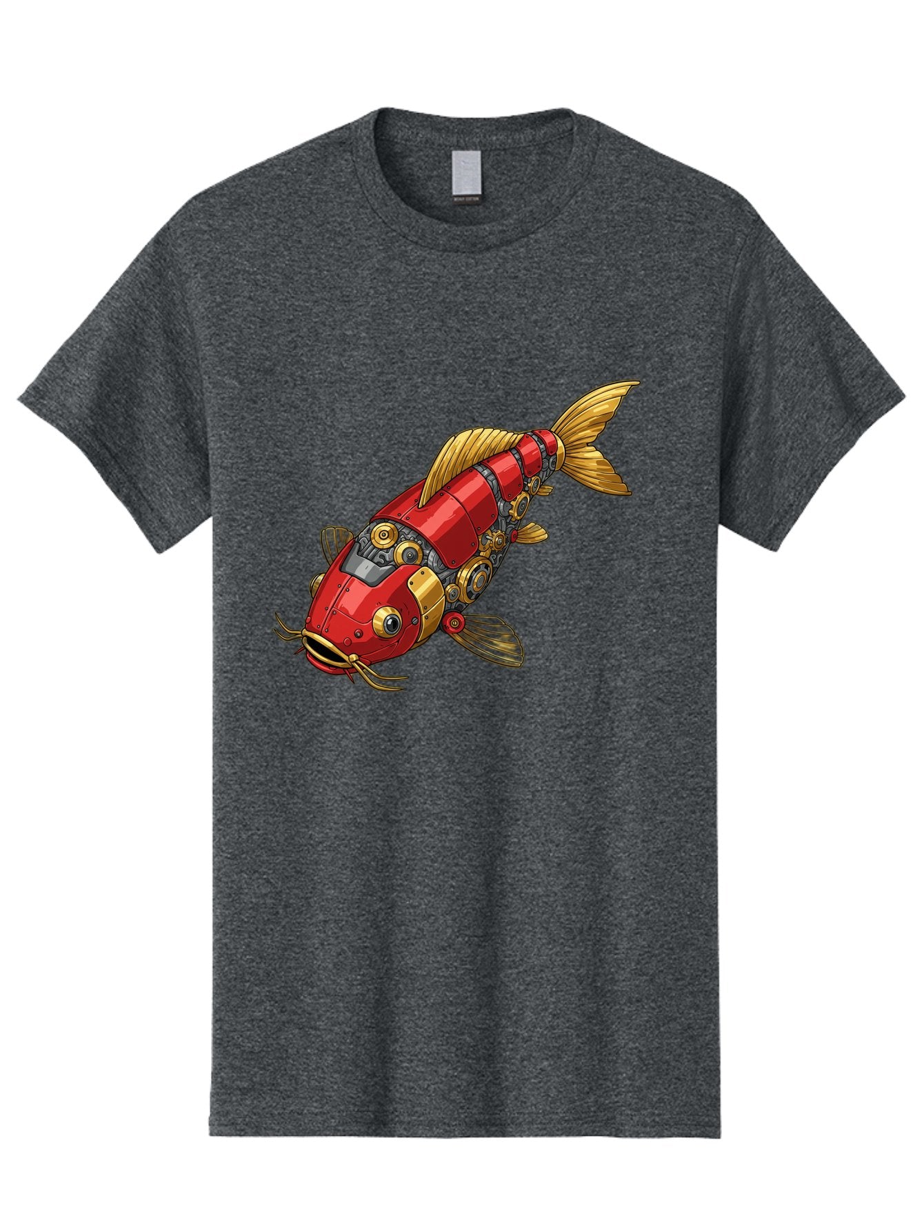 Red-Mechanical-Fish Men'S Graphic Tee, 100% Cotton, Comfortable Casual Summer Wear, Machine Washable, Vintage Camera, Old Camera, Antique Camera, Black Camera, Classic Photography, Photography Equipment, Nostalgic Device, Film Camera, Baf458