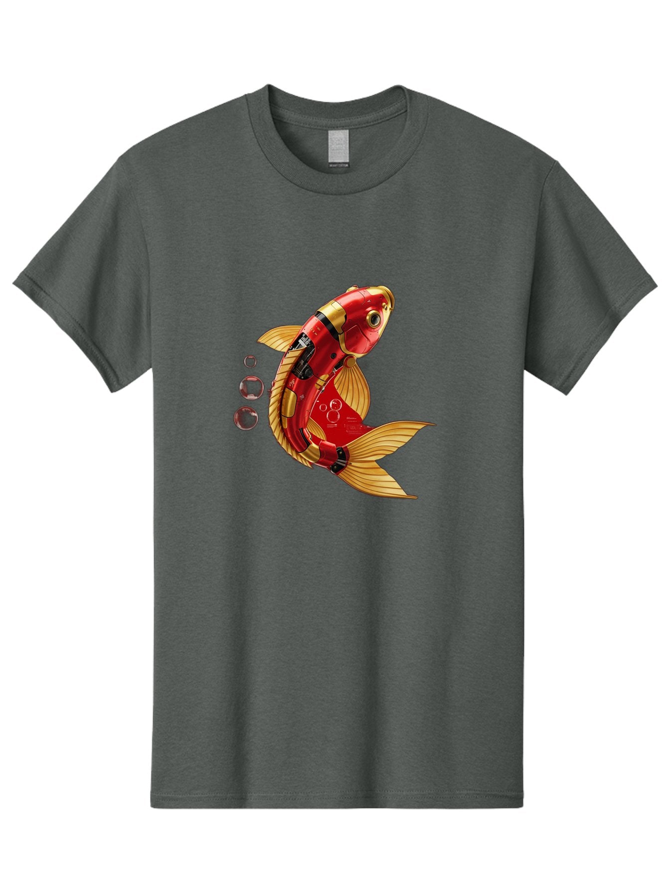 Red-Mechanical-Goldfish Men'S Graphic Tee, 100% Cotton, Comfortable Casual Summer Wear, Machine Washable, Vintage Camera, Old Camera, Antique Camera, Black Camera, Classic Photography, Photography Equipment, Nostalgic Device, Film Camera, Baf459 5
