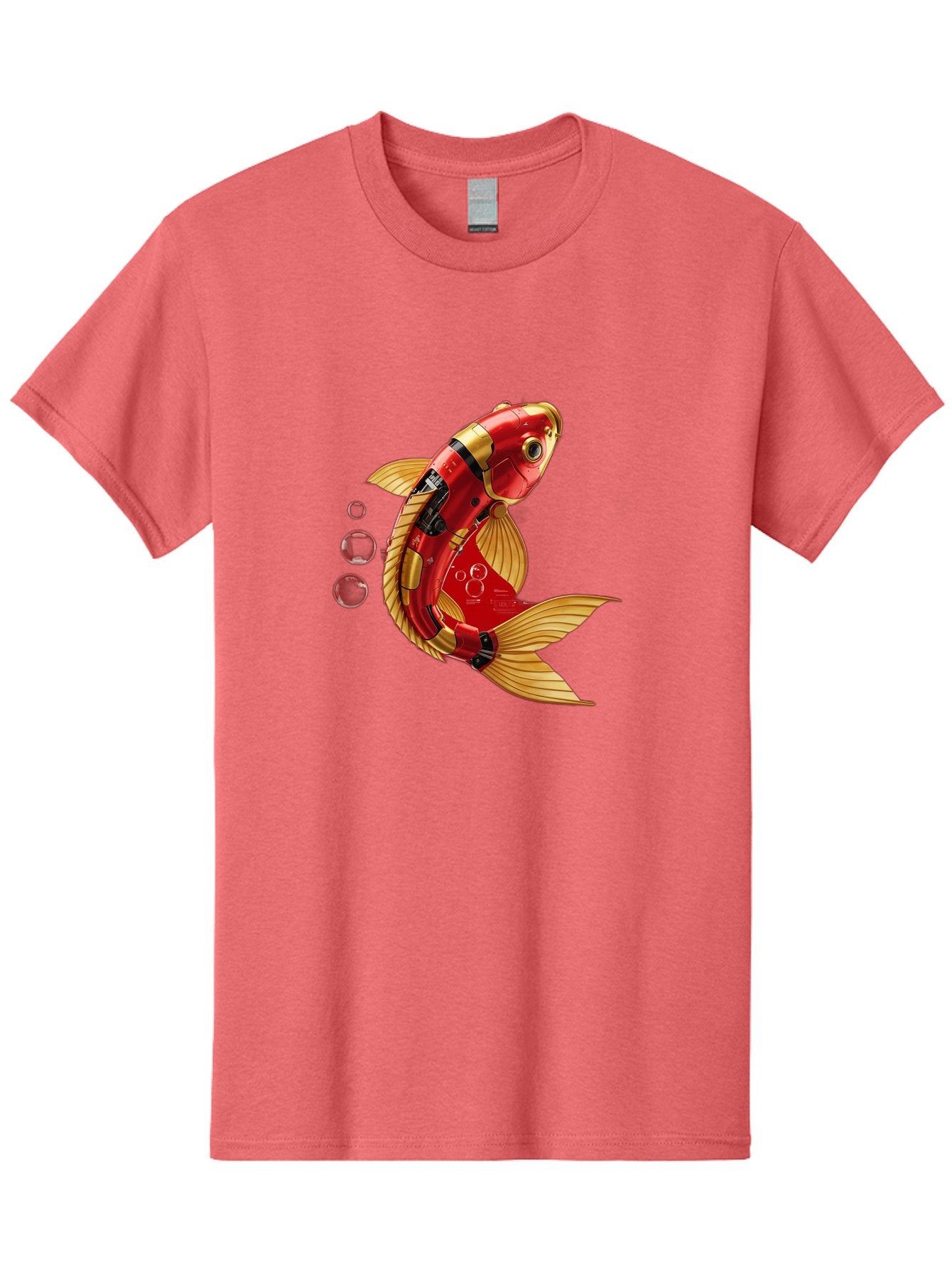 Red-Mechanical-Goldfish Men'S Graphic Tee, 100% Cotton, Comfortable Casual Summer Wear, Machine Washable, Vintage Camera, Old Camera, Antique Camera, Black Camera, Classic Photography, Photography Equipment, Nostalgic Device, Film Camera, Baf459