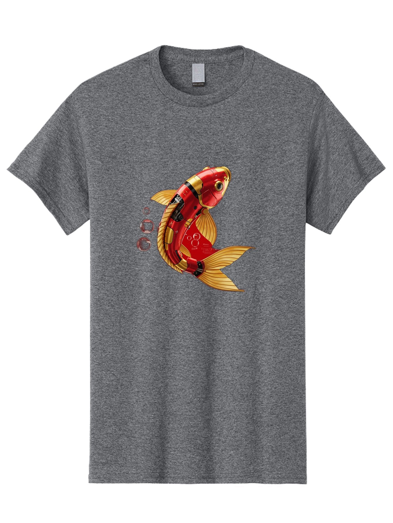 Red-Mechanical-Goldfish Men'S Graphic Tee, 100% Cotton, Comfortable Casual Summer Wear, Machine Washable, Vintage Camera, Old Camera, Antique Camera, Black Camera, Classic Photography, Photography Equipment, Nostalgic Device, Film Camera, Baf459 7