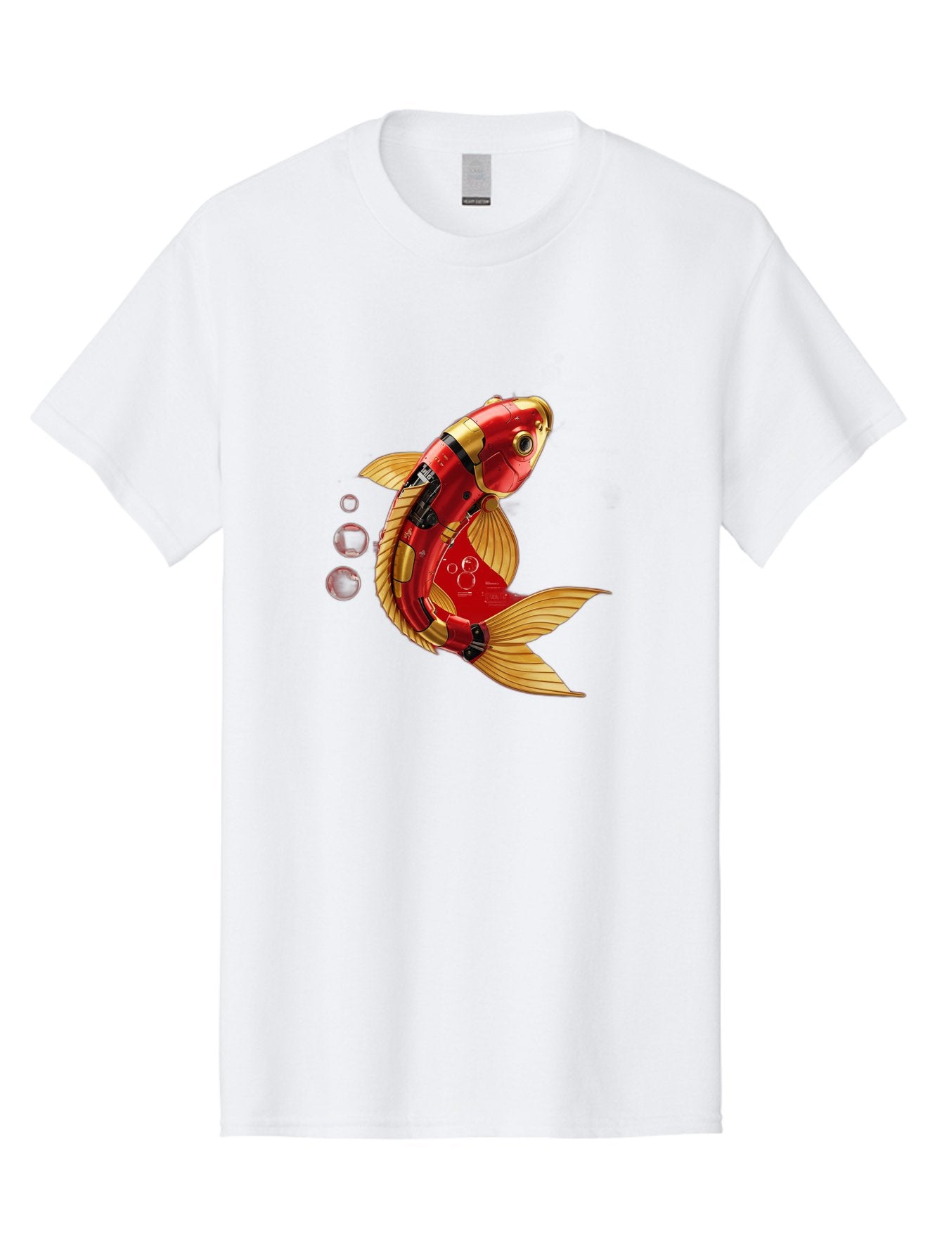 Red-Mechanical-Goldfish Men'S Graphic Tee, 100% Cotton, Comfortable Casual Summer Wear, Machine Washable, Vintage Camera, Old Camera, Antique Camera, Black Camera, Classic Photography, Photography Equipment, Nostalgic Device, Film Camera, Baf459 12