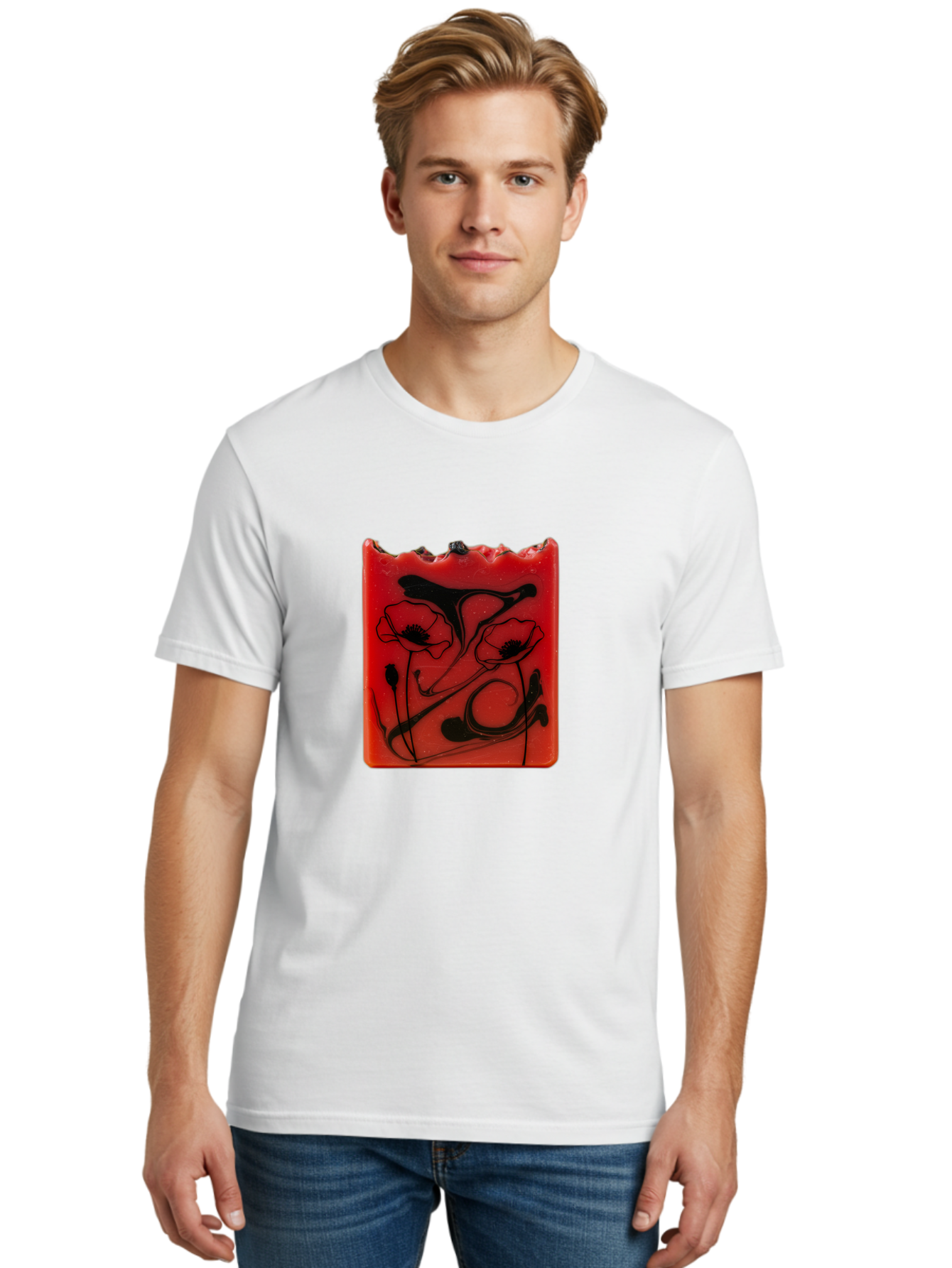 Red-Soap-With-Floral-Design Men'S Graphic Tee, 100% Cotton, Comfortable Casual Summer Wear, Machine Washable, Vintage Camera, Old Camera, Antique Camera, Black Camera, Classic Photography, Photography Equipment, Nostalgic Device, Film Camera, Baf461 16