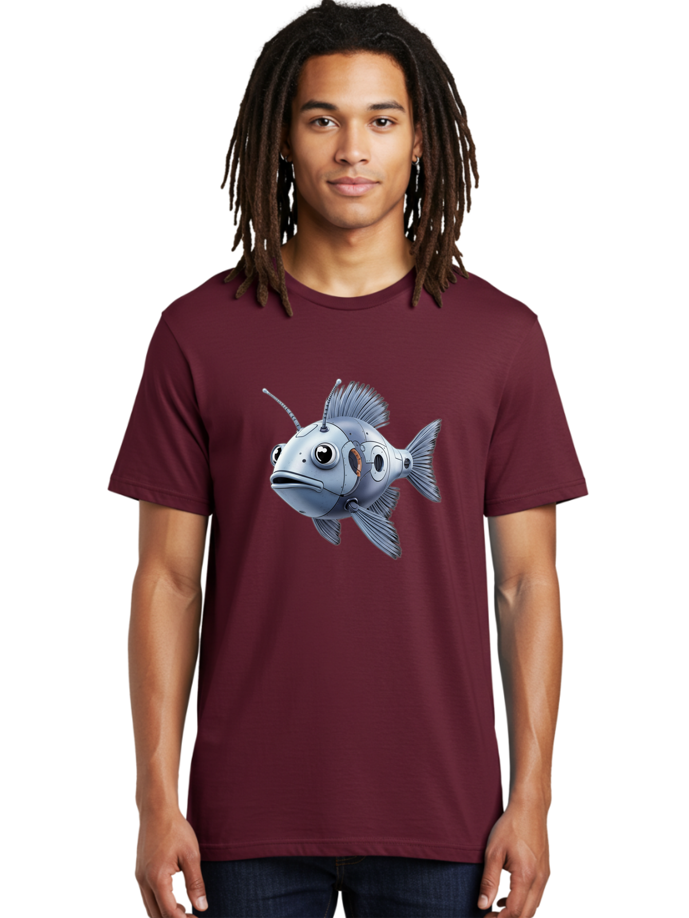 Robo-Fish-1 Men'S Graphic Tee, 100% Cotton, Comfortable Casual Summer Wear, Machine Washable, Vintage Camera, Old Camera, Antique Camera, Black Camera, Classic Photography, Photography Equipment, Nostalgic Device, Film Camera, Camera Art Baf464 16