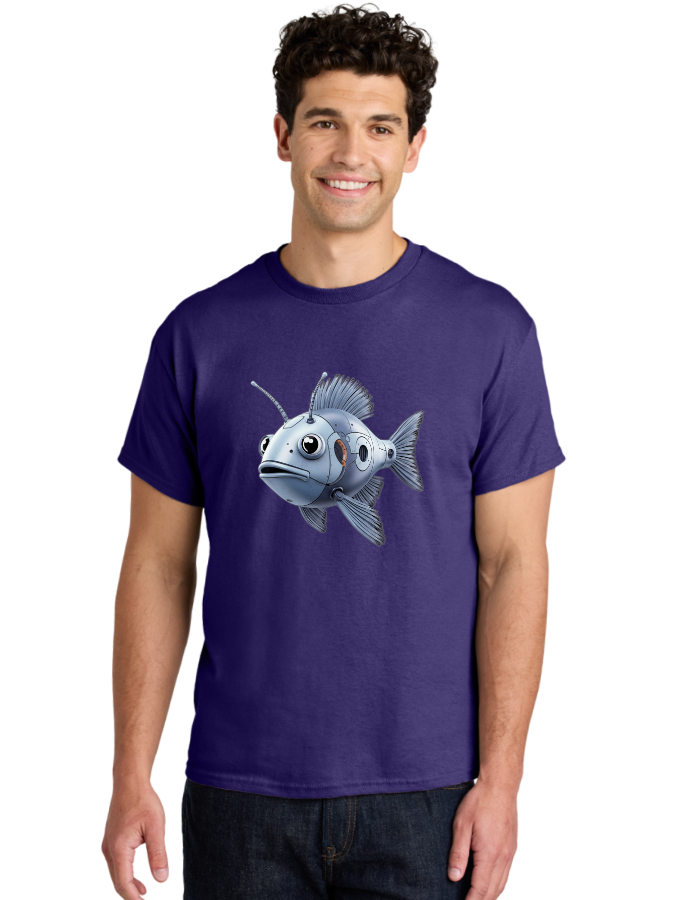 Robo-Fish-1 Men'S Graphic Tee, 100% Cotton, Comfortable Casual Summer Wear, Machine Washable, Vintage Camera, Old Camera, Antique Camera, Black Camera, Classic Photography, Photography Equipment, Nostalgic Device, Film Camera, Camera Art Baf464 20