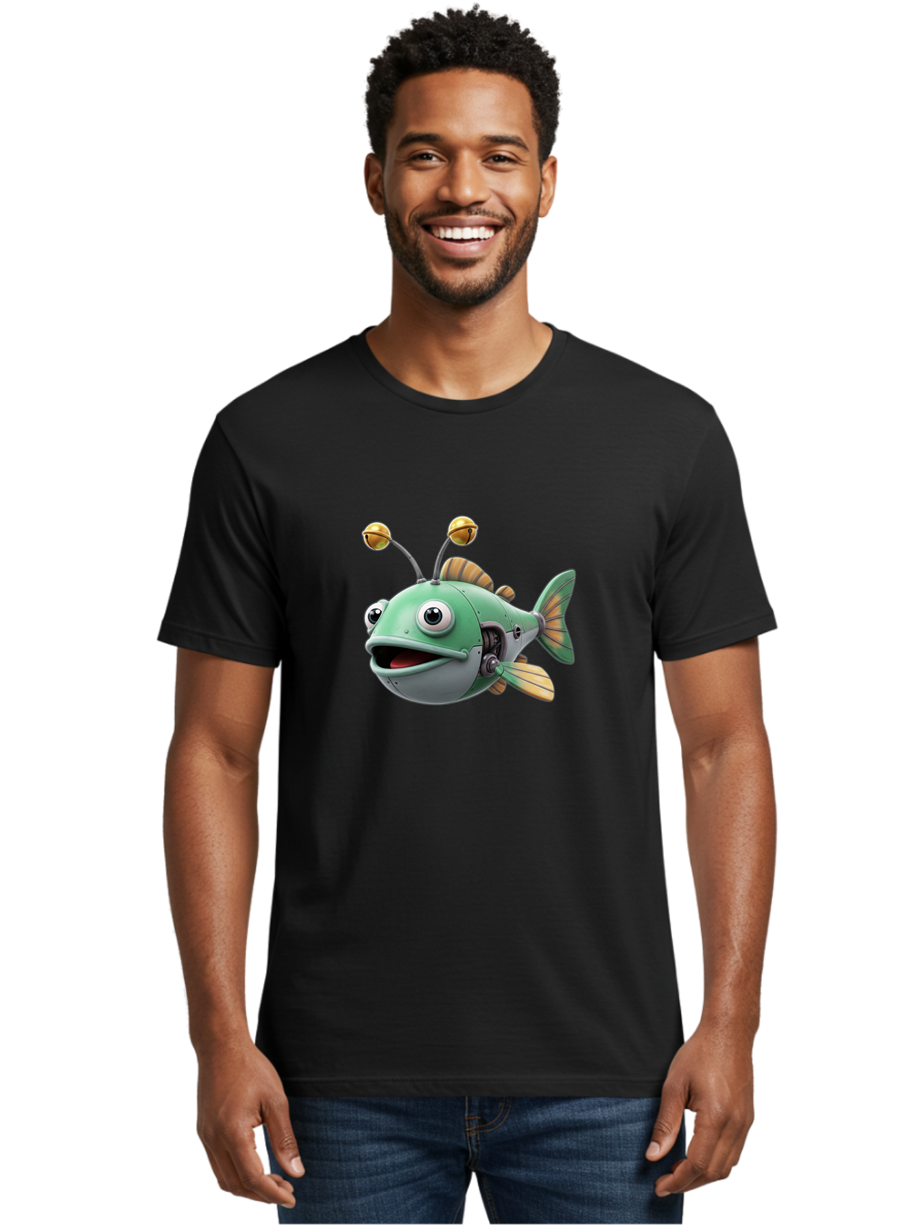 Robo-Fish-2 Men'S Graphic Tee, 100% Cotton, Comfortable Casual Summer Wear, Machine Washable, Vintage Camera, Old Camera, Antique Camera, Black Camera, Classic Photography, Photography Equipment, Nostalgic Device, Film Camera, Camera Art Baf465 23
