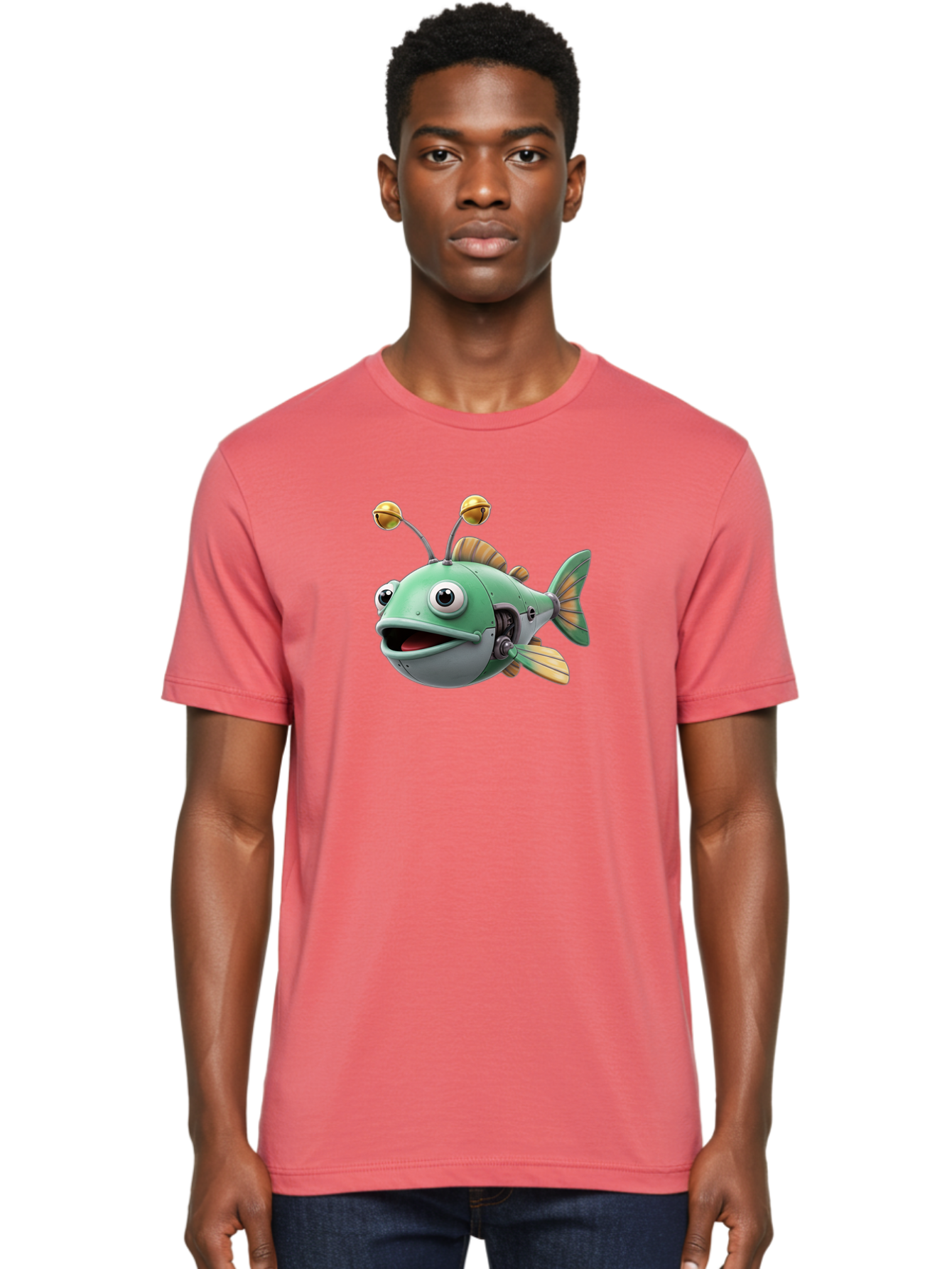 Robo-Fish-2 Men'S Graphic Tee, 100% Cotton, Comfortable Casual Summer Wear, Machine Washable, Vintage Camera, Old Camera, Antique Camera, Black Camera, Classic Photography, Photography Equipment, Nostalgic Device, Film Camera, Camera Art Baf465 24