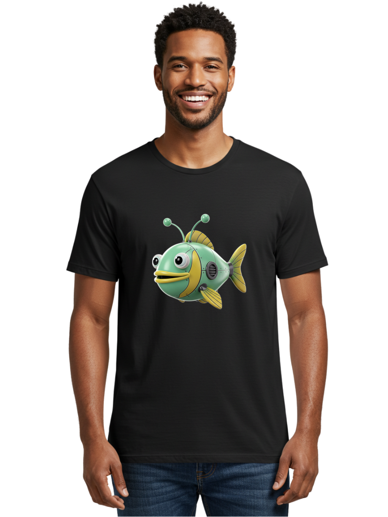 Robot-Fish-1 Men'S Graphic Tee, 100% Cotton, Comfortable Casual Summer Wear, Machine Washable, Vintage Camera, Old Camera, Antique Camera, Black Camera, Classic Photography, Photography Equipment, Nostalgic Device, Film Camera, Camera Art Baf469 17