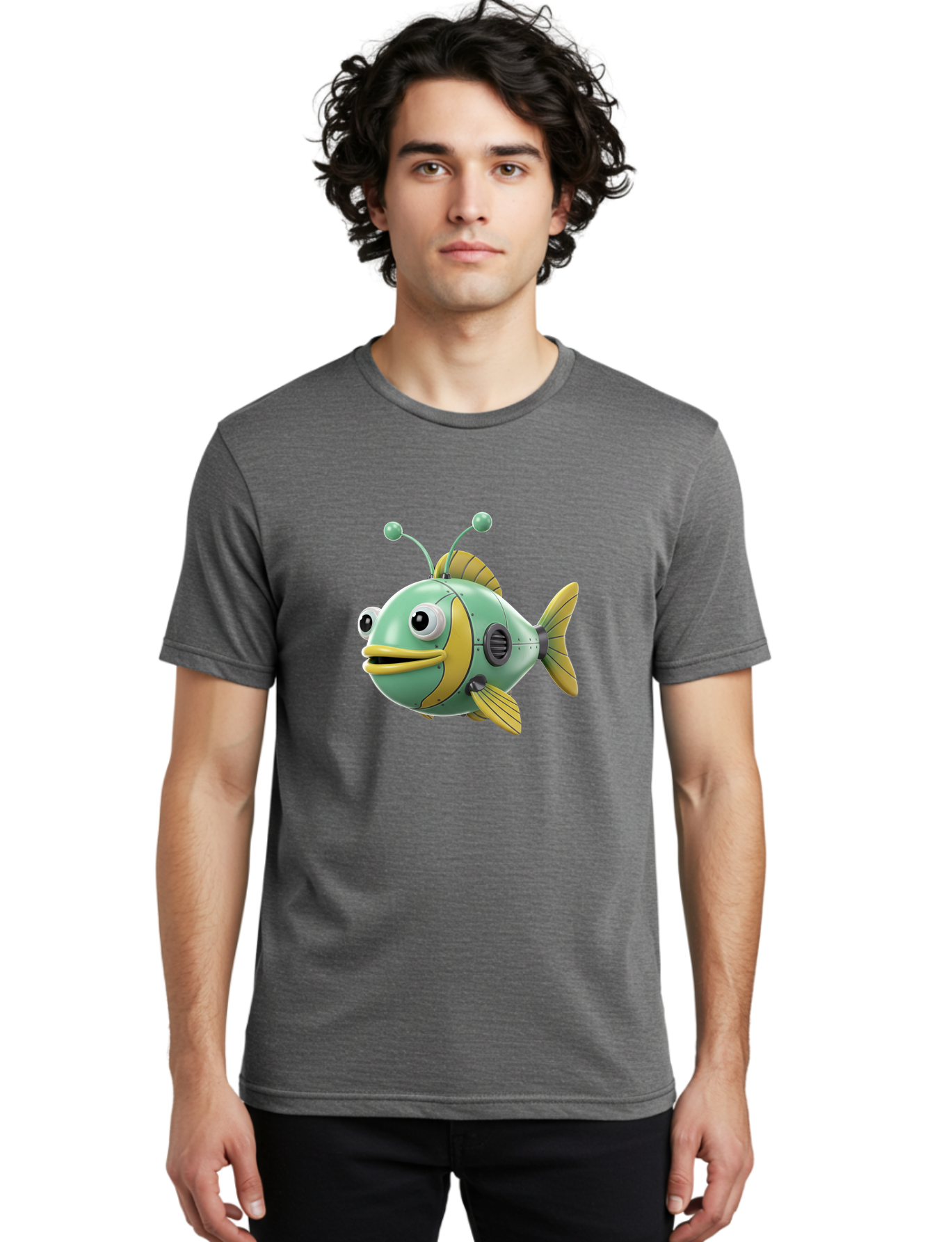 Robot-Fish-1 Men'S Graphic Tee, 100% Cotton, Comfortable Casual Summer Wear, Machine Washable, Vintage Camera, Old Camera, Antique Camera, Black Camera, Classic Photography, Photography Equipment, Nostalgic Device, Film Camera, Camera Art Baf469 22