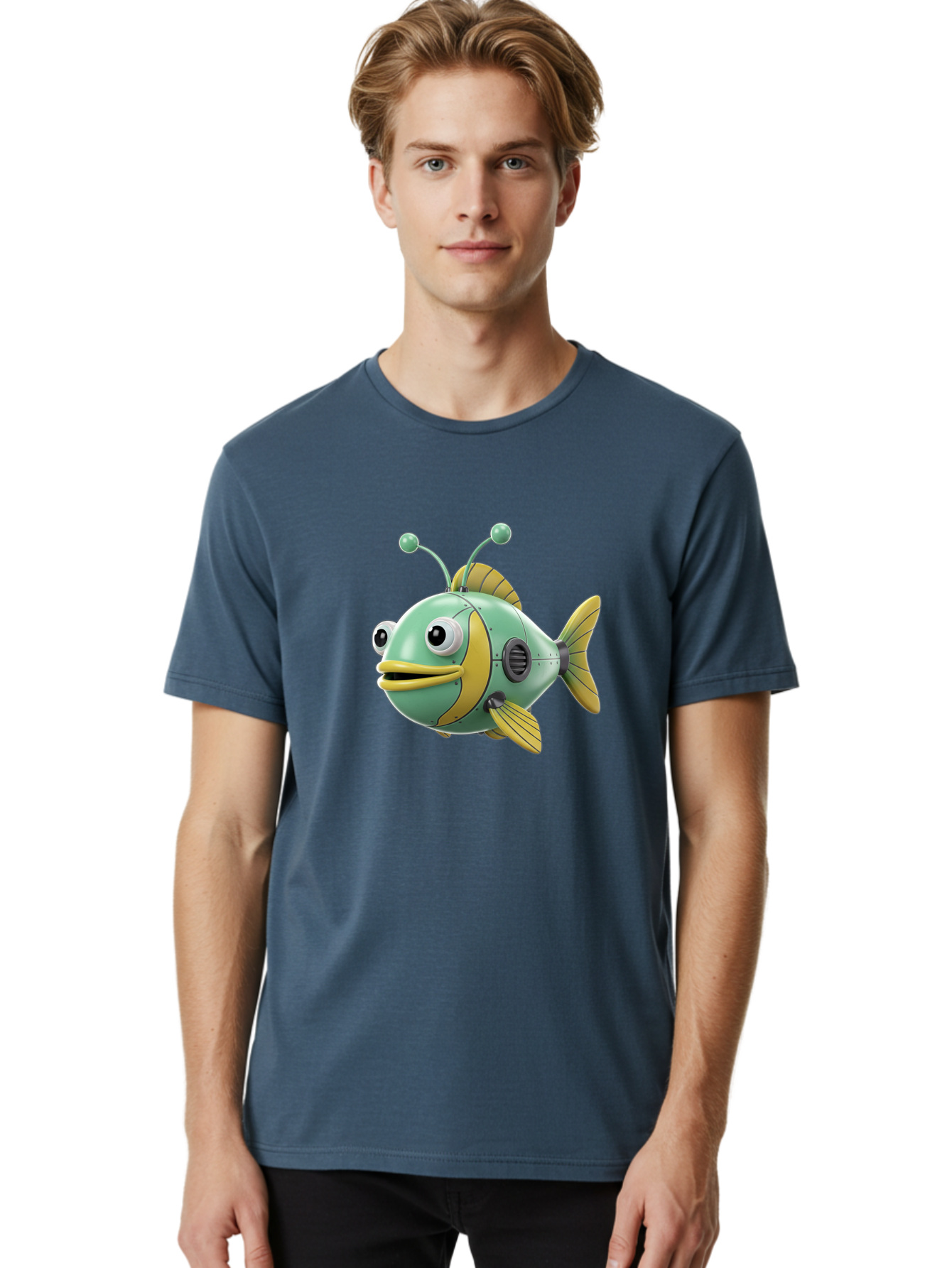 Robot-Fish-1 Men'S Graphic Tee, 100% Cotton, Comfortable Casual Summer Wear, Machine Washable, Vintage Camera, Old Camera, Antique Camera, Black Camera, Classic Photography, Photography Equipment, Nostalgic Device, Film Camera, Camera Art Baf469 23