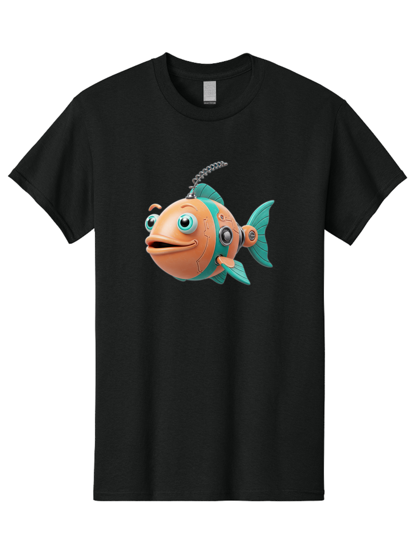 Robot-Fish-2 Men'S Graphic Tee, 100% Cotton, Comfortable Casual Summer Wear, Machine Washable, Vintage Camera, Old Camera, Antique Camera, Black Camera, Classic Photography, Photography Equipment, Nostalgic Device, Film Camera, Camera Art Baf470 11
