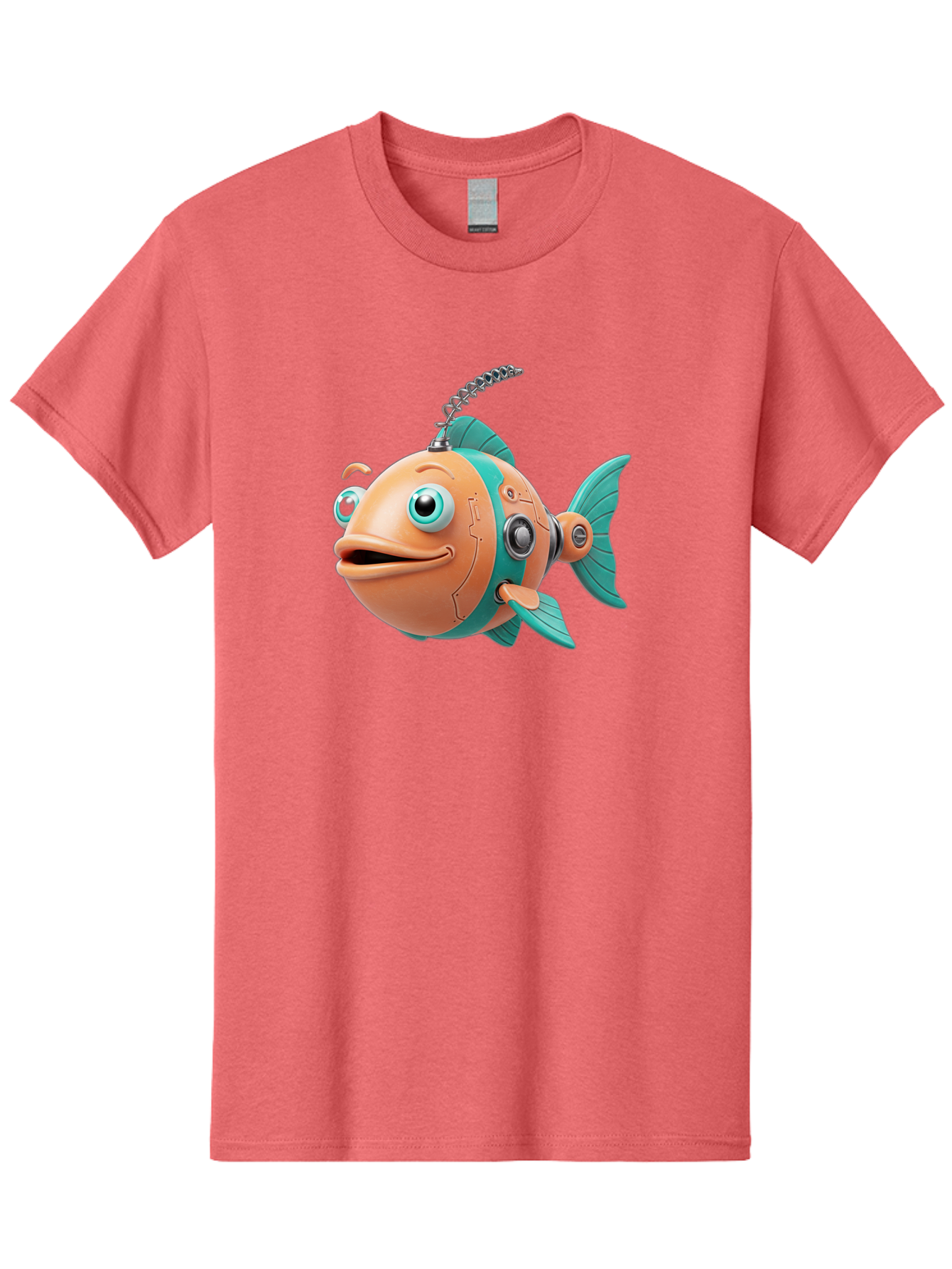 Robot-Fish-2 Men'S Graphic Tee, 100% Cotton, Comfortable Casual Summer Wear, Machine Washable, Vintage Camera, Old Camera, Antique Camera, Black Camera, Classic Photography, Photography Equipment, Nostalgic Device, Film Camera, Camera Art Baf470