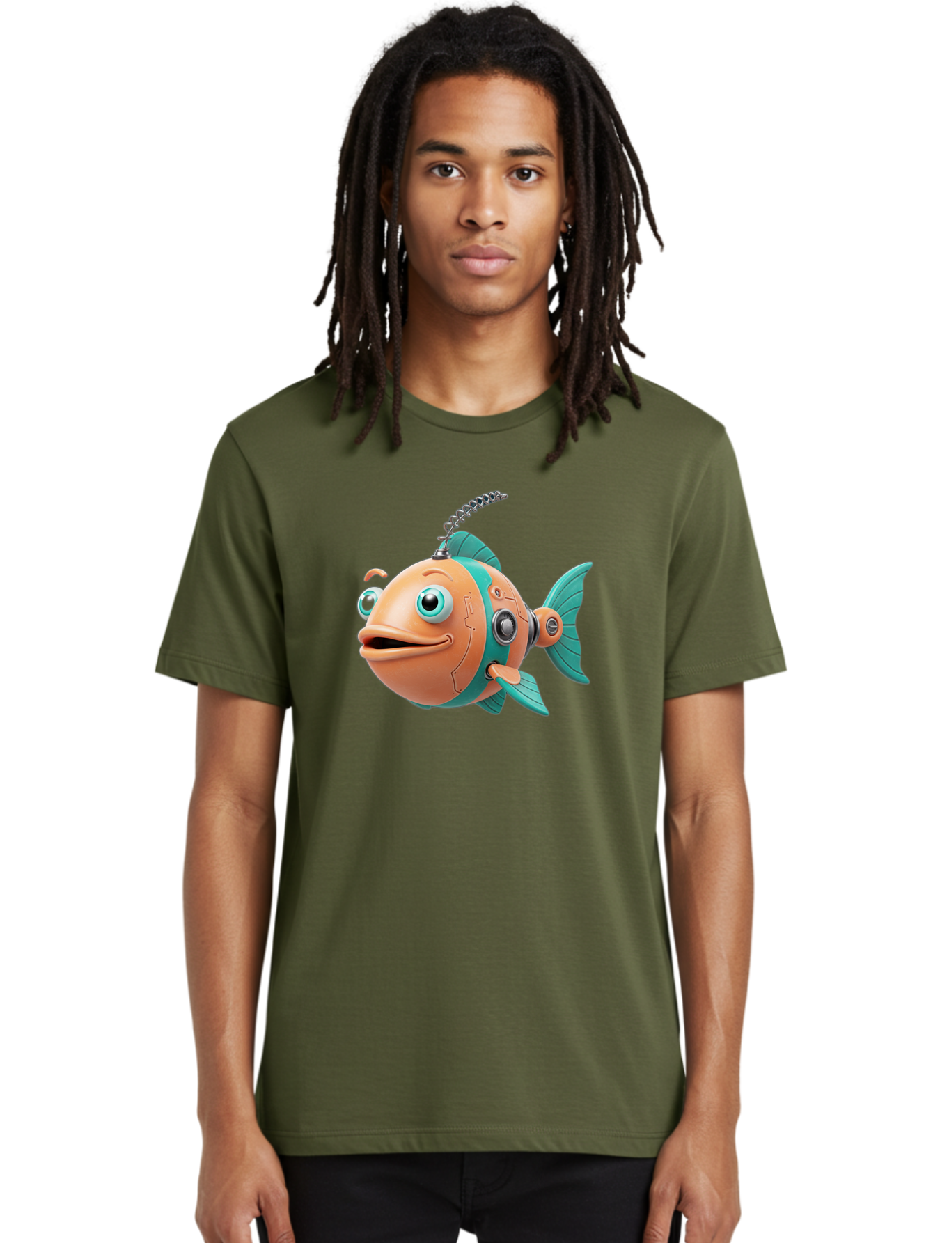 Robot-Fish-2 Men'S Graphic Tee, 100% Cotton, Comfortable Casual Summer Wear, Machine Washable, Vintage Camera, Old Camera, Antique Camera, Black Camera, Classic Photography, Photography Equipment, Nostalgic Device, Film Camera, Camera Art Baf470 18