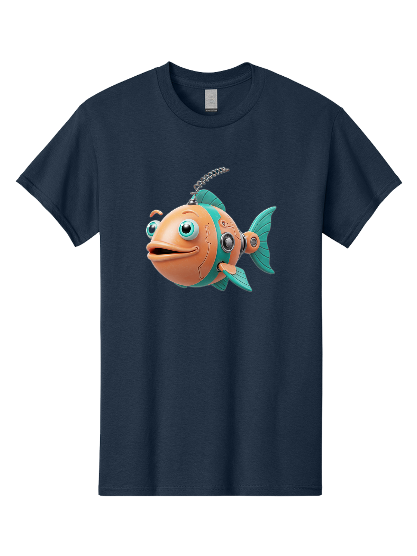 Robot-Fish-2 Men'S Graphic Tee, 100% Cotton, Comfortable Casual Summer Wear, Machine Washable, Vintage Camera, Old Camera, Antique Camera, Black Camera, Classic Photography, Photography Equipment, Nostalgic Device, Film Camera, Camera Art Baf470