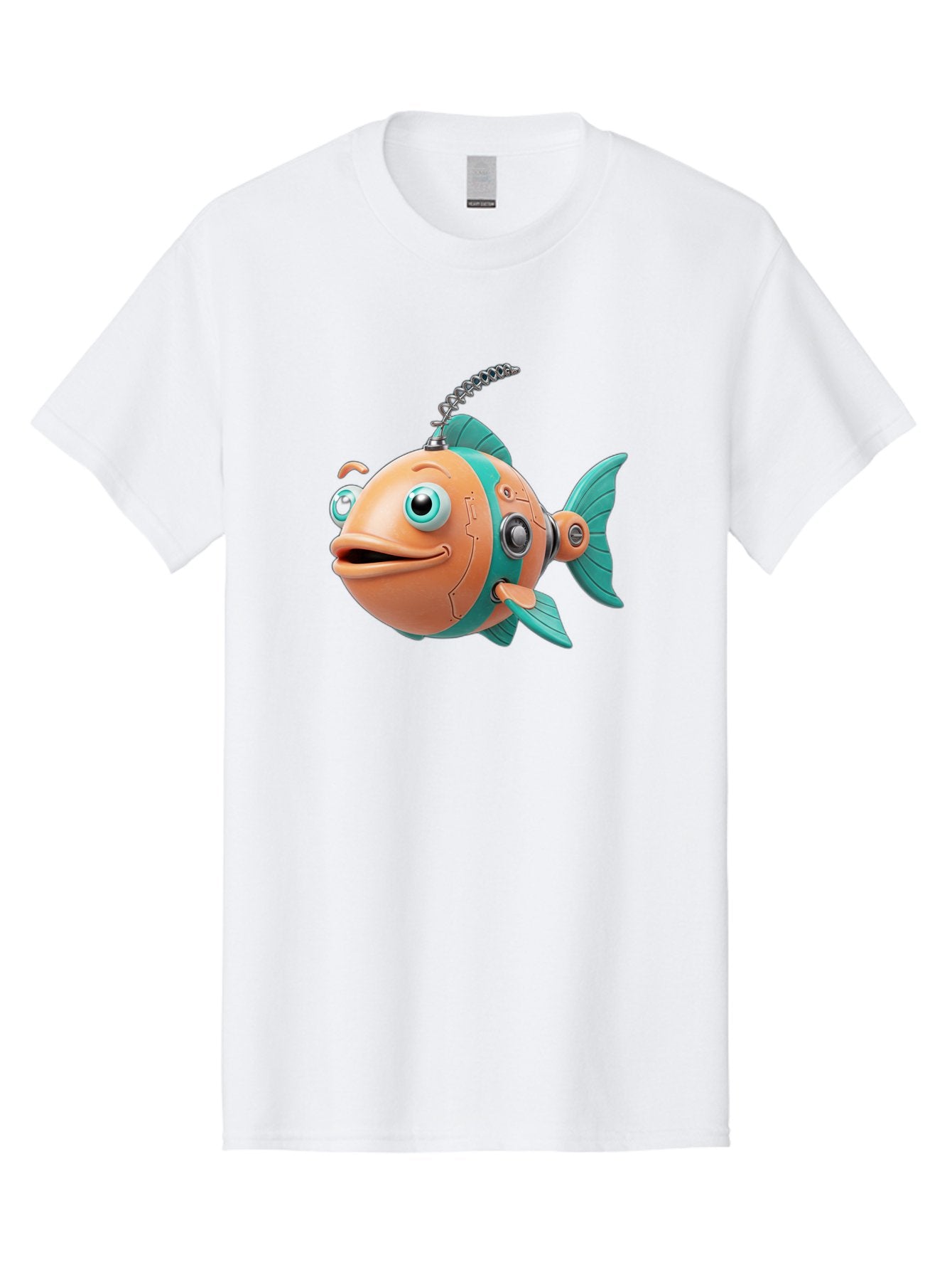 Robot-Fish-2 Men'S Graphic Tee, 100% Cotton, Comfortable Casual Summer Wear, Machine Washable, Vintage Camera, Old Camera, Antique Camera, Black Camera, Classic Photography, Photography Equipment, Nostalgic Device, Film Camera, Camera Art Baf470