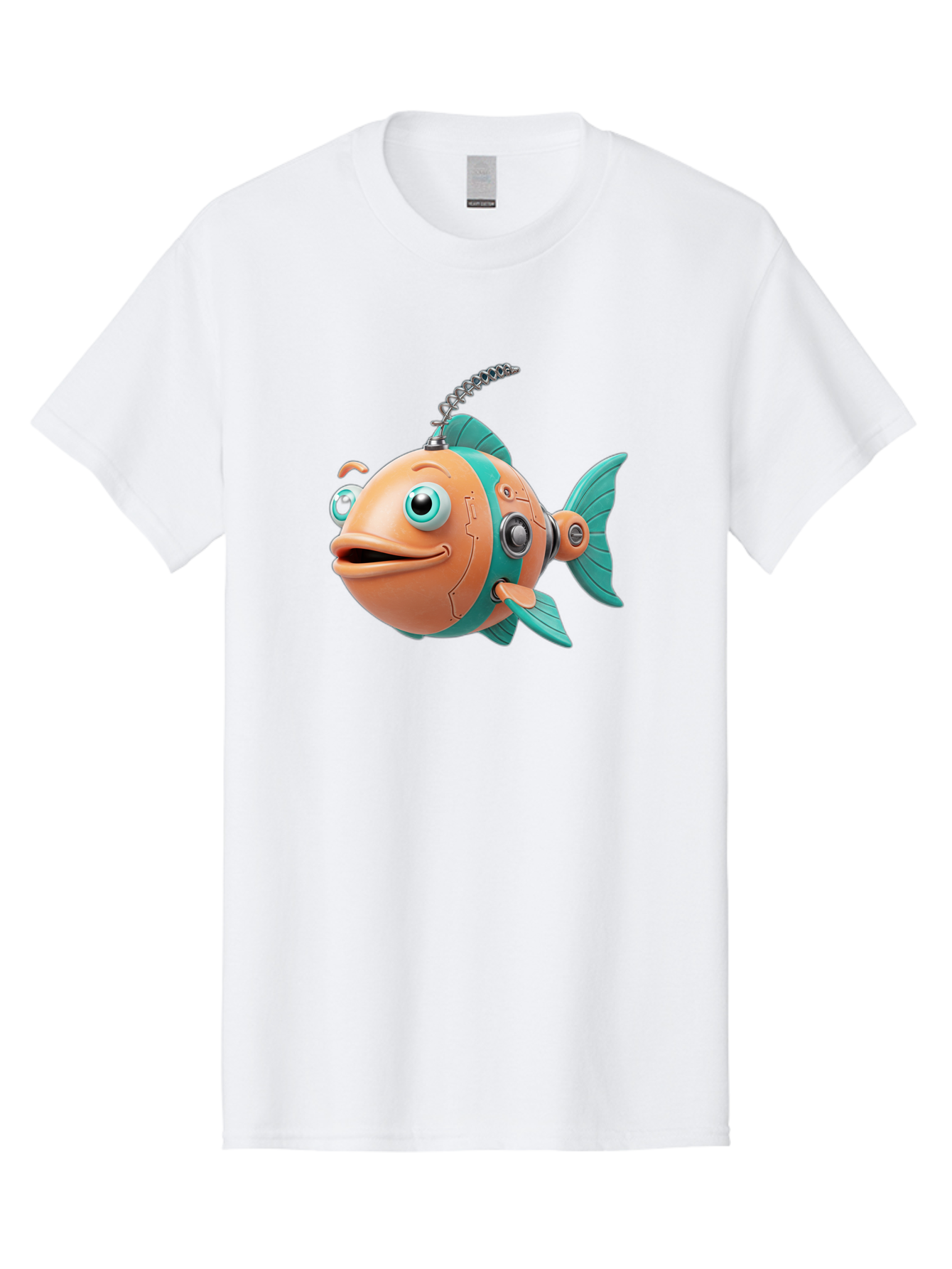 Robot-Fish-2 Men'S Graphic Tee, 100% Cotton, Comfortable Casual Summer Wear, Machine Washable, Vintage Camera, Old Camera, Antique Camera, Black Camera, Classic Photography, Photography Equipment, Nostalgic Device, Film Camera, Camera Art Baf470 10