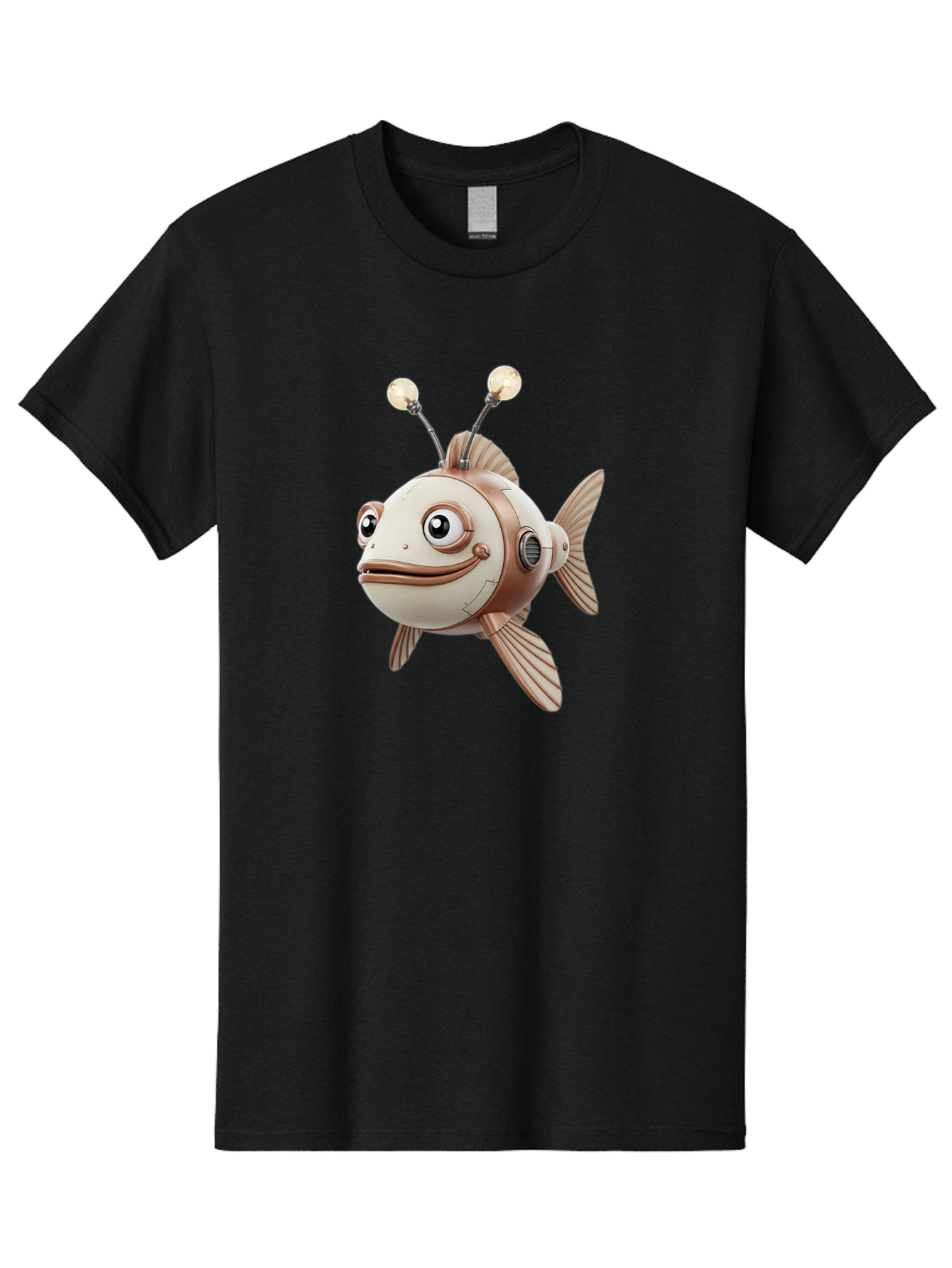 Robot-Fish-3 Men'S Graphic Tee, 100% Cotton, Comfortable Casual Summer Wear, Machine Washable, Vintage Camera, Old Camera, Antique Camera, Black Camera, Classic Photography, Photography Equipment, Nostalgic Device, Film Camera, Camera Art Baf471 7