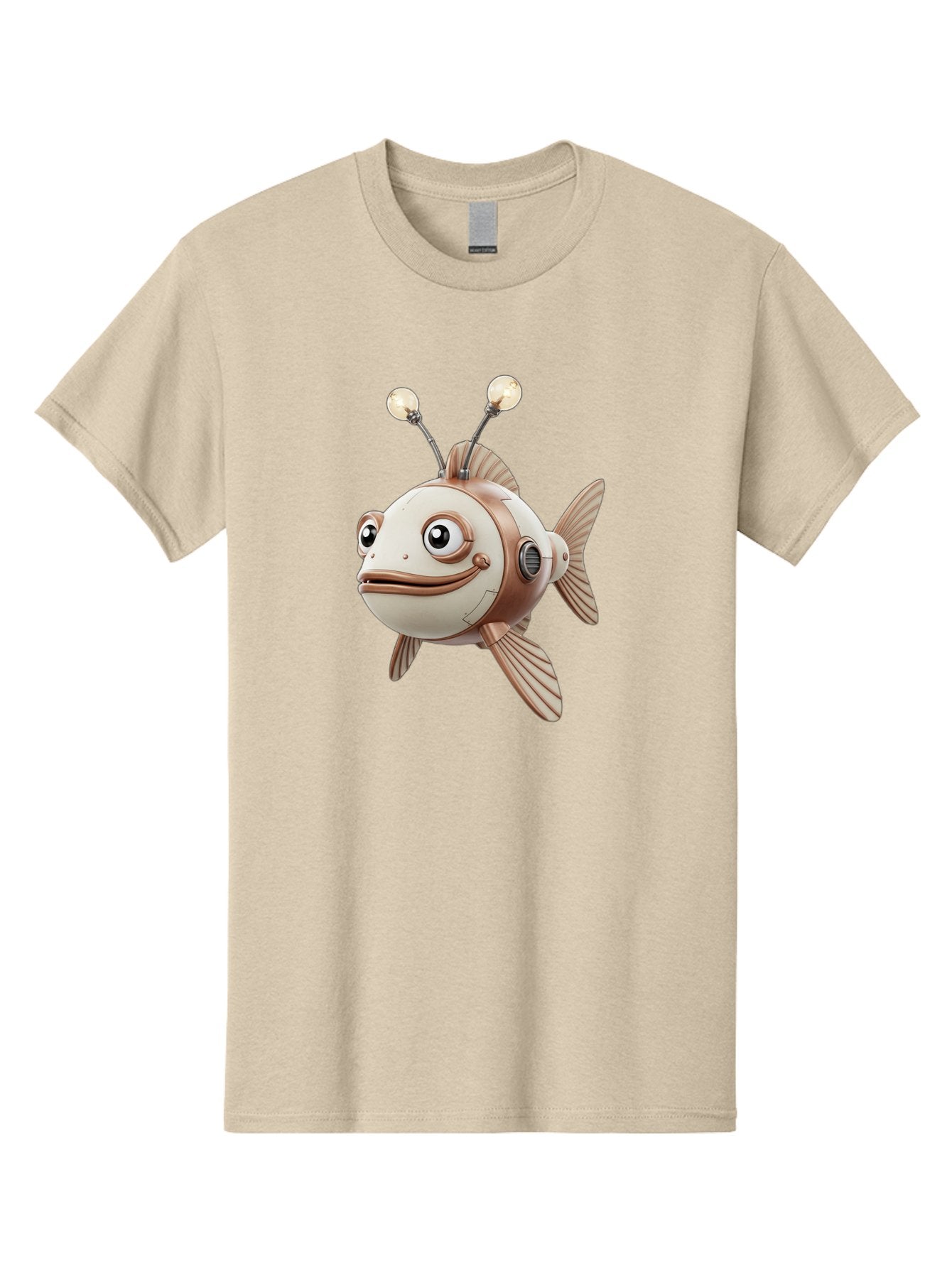 Robot-Fish-3 Men'S Graphic Tee, 100% Cotton, Comfortable Casual Summer Wear, Machine Washable, Vintage Camera, Old Camera, Antique Camera, Black Camera, Classic Photography, Photography Equipment, Nostalgic Device, Film Camera, Camera Art Baf471