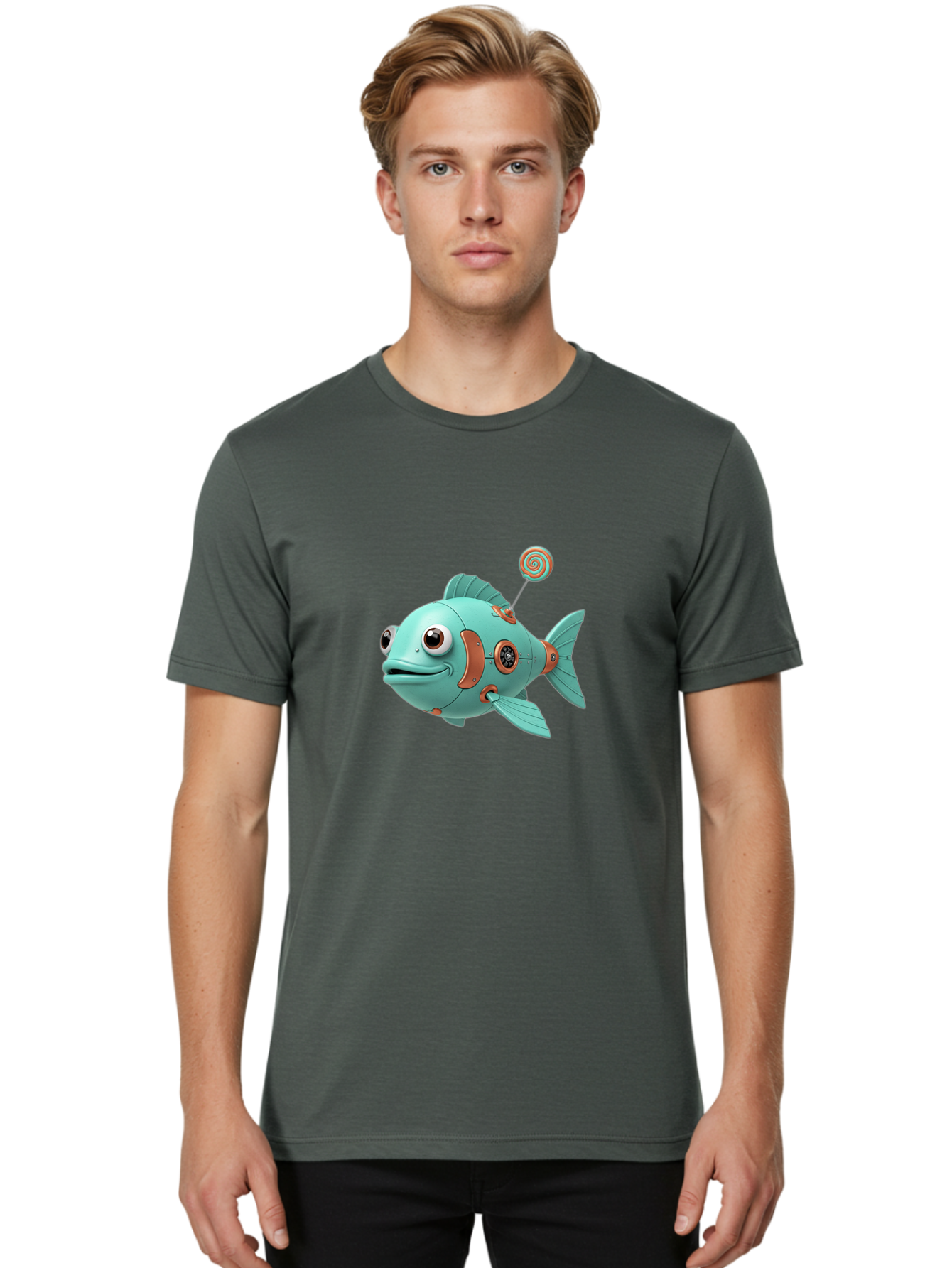 Robot-Fish-4 Men'S Graphic Tee, 100% Cotton, Comfortable Casual Summer Wear, Machine Washable, Vintage Camera, Old Camera, Antique Camera, Black Camera, Classic Photography, Photography Equipment, Nostalgic Device, Film Camera, Camera Art Baf472 23
