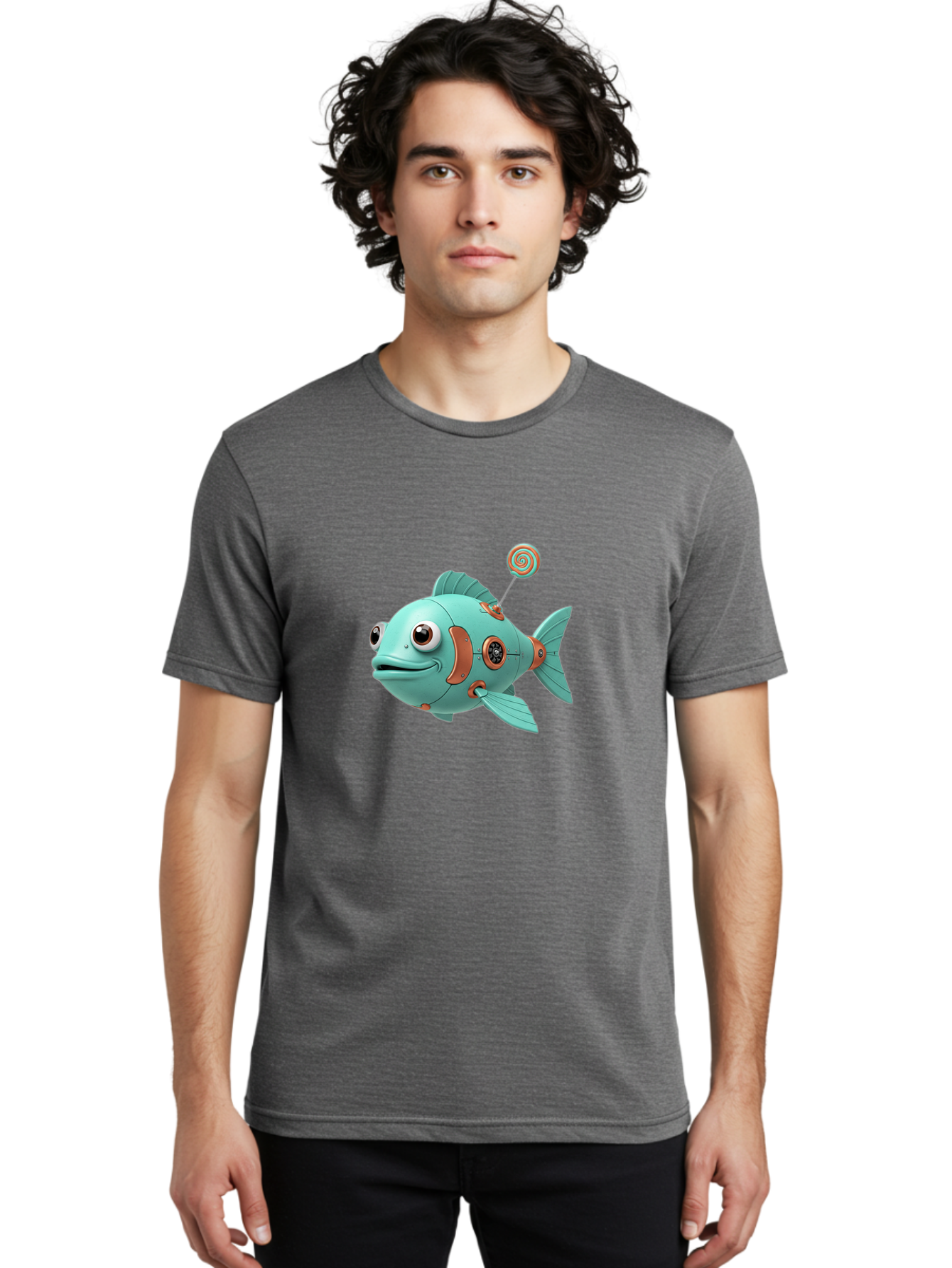 Robot-Fish-4 Men'S Graphic Tee, 100% Cotton, Comfortable Casual Summer Wear, Machine Washable, Vintage Camera, Old Camera, Antique Camera, Black Camera, Classic Photography, Photography Equipment, Nostalgic Device, Film Camera, Camera Art Baf472 26