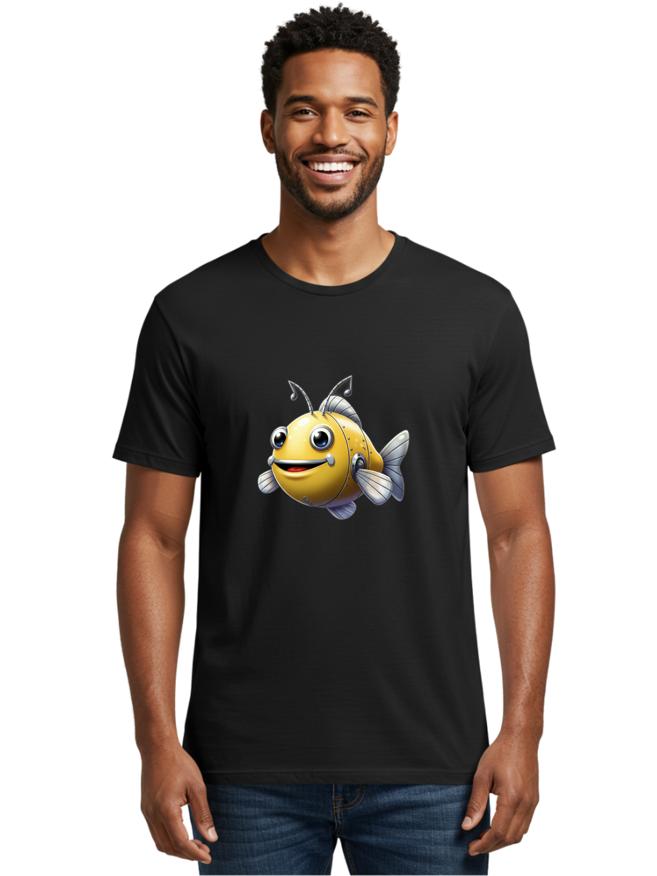 Robot-Fish-5 Men'S Graphic Tee, 100% Cotton, Comfortable Casual Summer Wear, Machine Washable, Vintage Camera, Old Camera, Antique Camera, Black Camera, Classic Photography, Photography Equipment, Nostalgic Device, Film Camera, Camera Art Baf473 18