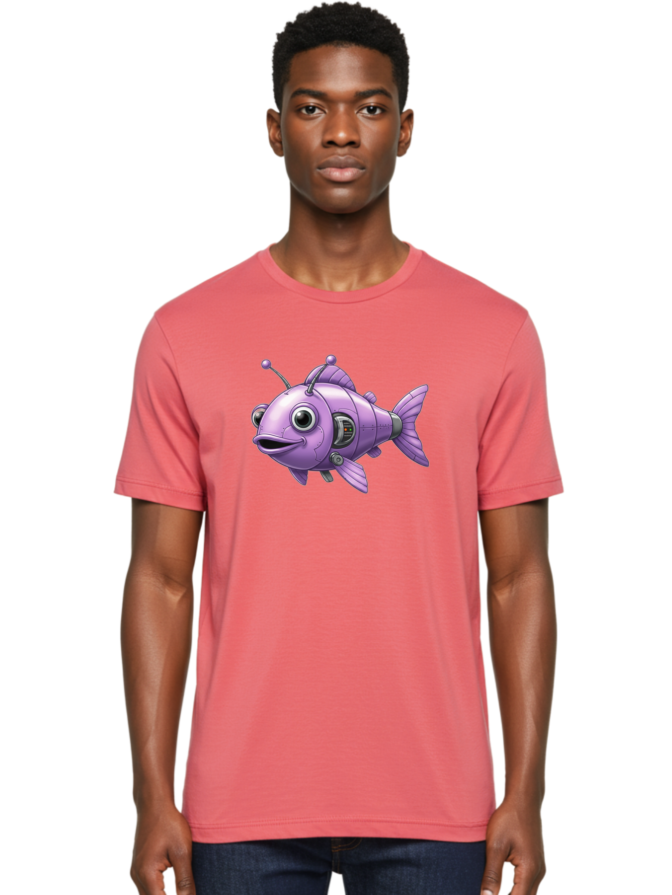 Robot-Fish-6 Men'S Graphic Tee, 100% Cotton, Comfortable Casual Summer Wear, Machine Washable, Vintage Camera, Old Camera, Antique Camera, Black Camera, Classic Photography, Photography Equipment, Nostalgic Device, Film Camera, Camera Art Baf474 22