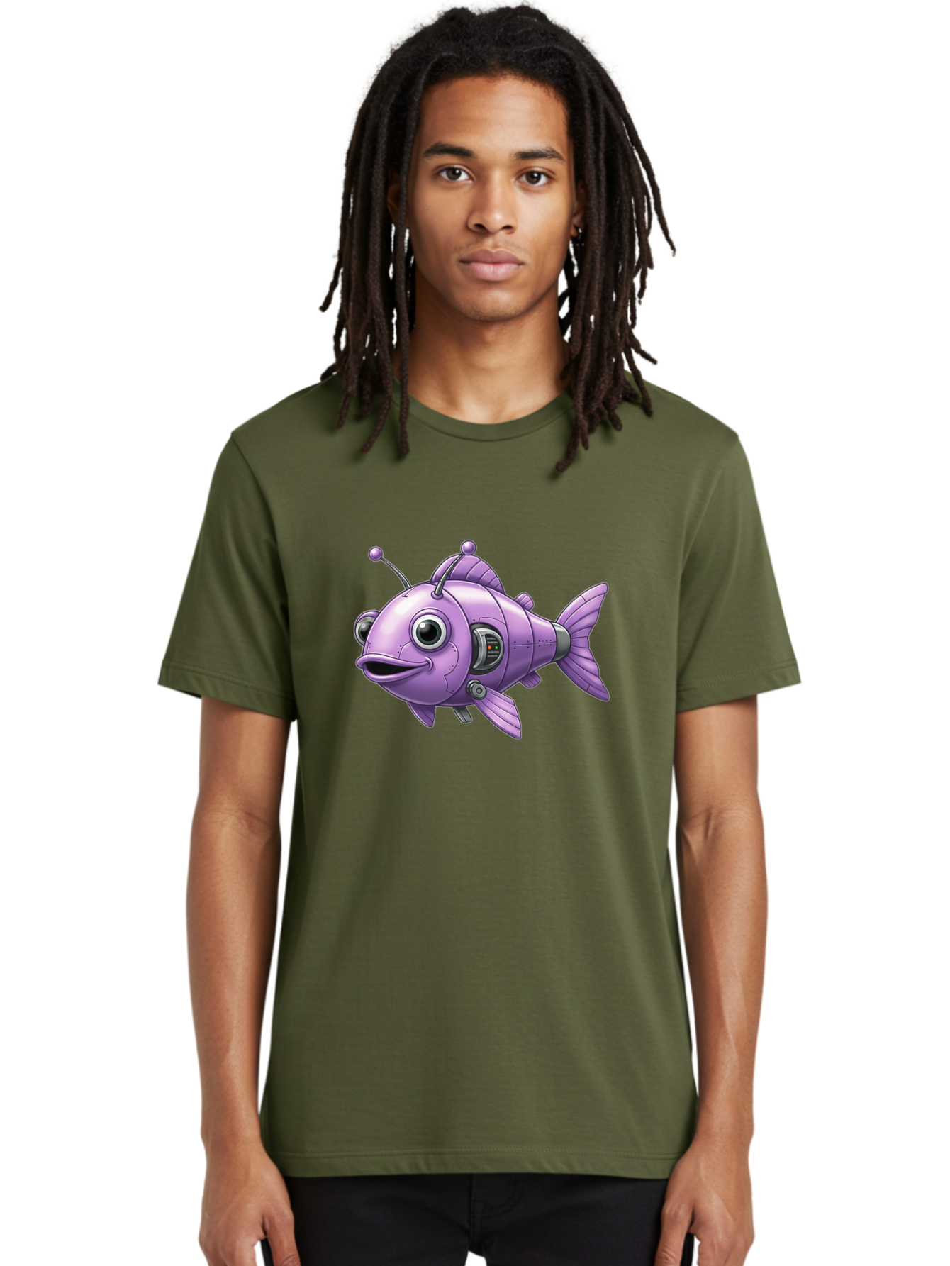Robot-Fish-6 Men'S Graphic Tee, 100% Cotton, Comfortable Casual Summer Wear, Machine Washable, Vintage Camera, Old Camera, Antique Camera, Black Camera, Classic Photography, Photography Equipment, Nostalgic Device, Film Camera, Camera Art Baf474 25