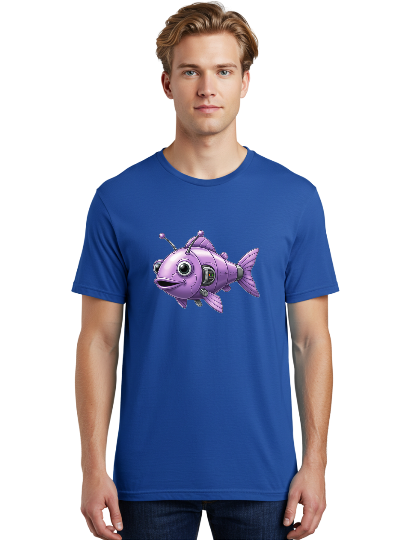 Robot-Fish-6 Men'S Graphic Tee, 100% Cotton, Comfortable Casual Summer Wear, Machine Washable, Vintage Camera, Old Camera, Antique Camera, Black Camera, Classic Photography, Photography Equipment, Nostalgic Device, Film Camera, Camera Art Baf474 16