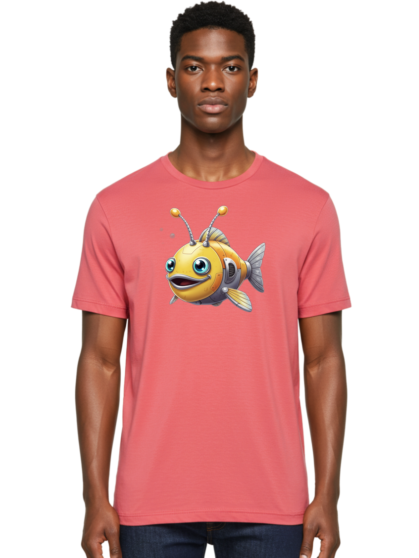 Robot-Fish-7 Men'S Graphic Tee, 100% Cotton, Comfortable Casual Summer Wear, Machine Washable, Vintage Camera, Old Camera, Antique Camera, Black Camera, Classic Photography, Photography Equipment, Nostalgic Device, Film Camera, Camera Art Baf475 18