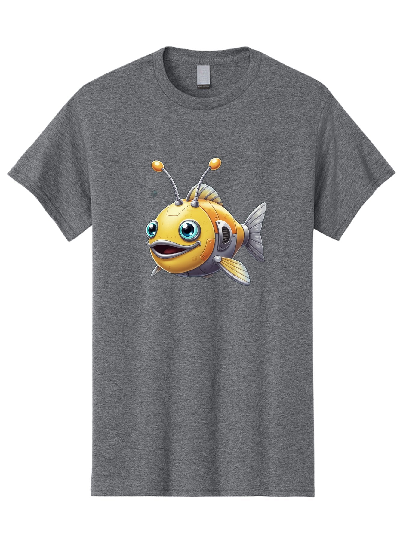 Robot-Fish-7 Men'S Graphic Tee, 100% Cotton, Comfortable Casual Summer Wear, Machine Washable, Vintage Camera, Old Camera, Antique Camera, Black Camera, Classic Photography, Photography Equipment, Nostalgic Device, Film Camera, Camera Art Baf475