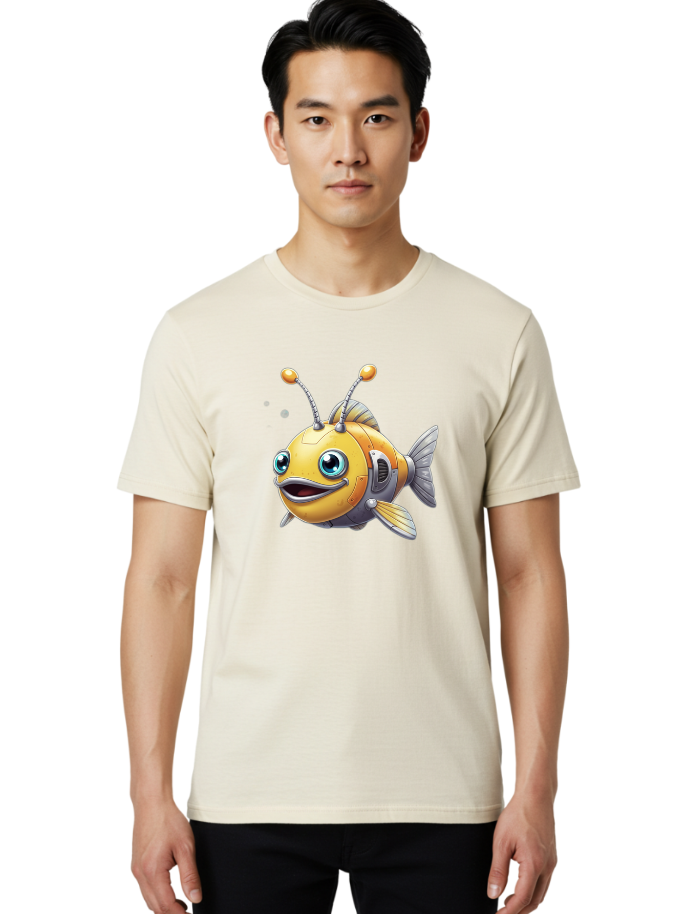 Robot-Fish-7 Men'S Graphic Tee, 100% Cotton, Comfortable Casual Summer Wear, Machine Washable, Vintage Camera, Old Camera, Antique Camera, Black Camera, Classic Photography, Photography Equipment, Nostalgic Device, Film Camera, Camera Art Baf475 28