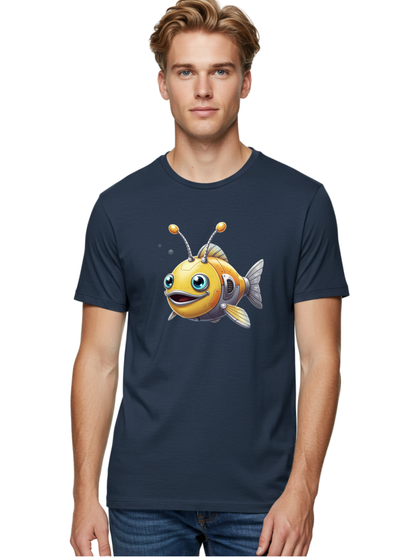Robot-Fish-7 Men'S Graphic Tee, 100% Cotton, Comfortable Casual Summer Wear, Machine Washable, Vintage Camera, Old Camera, Antique Camera, Black Camera, Classic Photography, Photography Equipment, Nostalgic Device, Film Camera, Camera Art Baf475 19