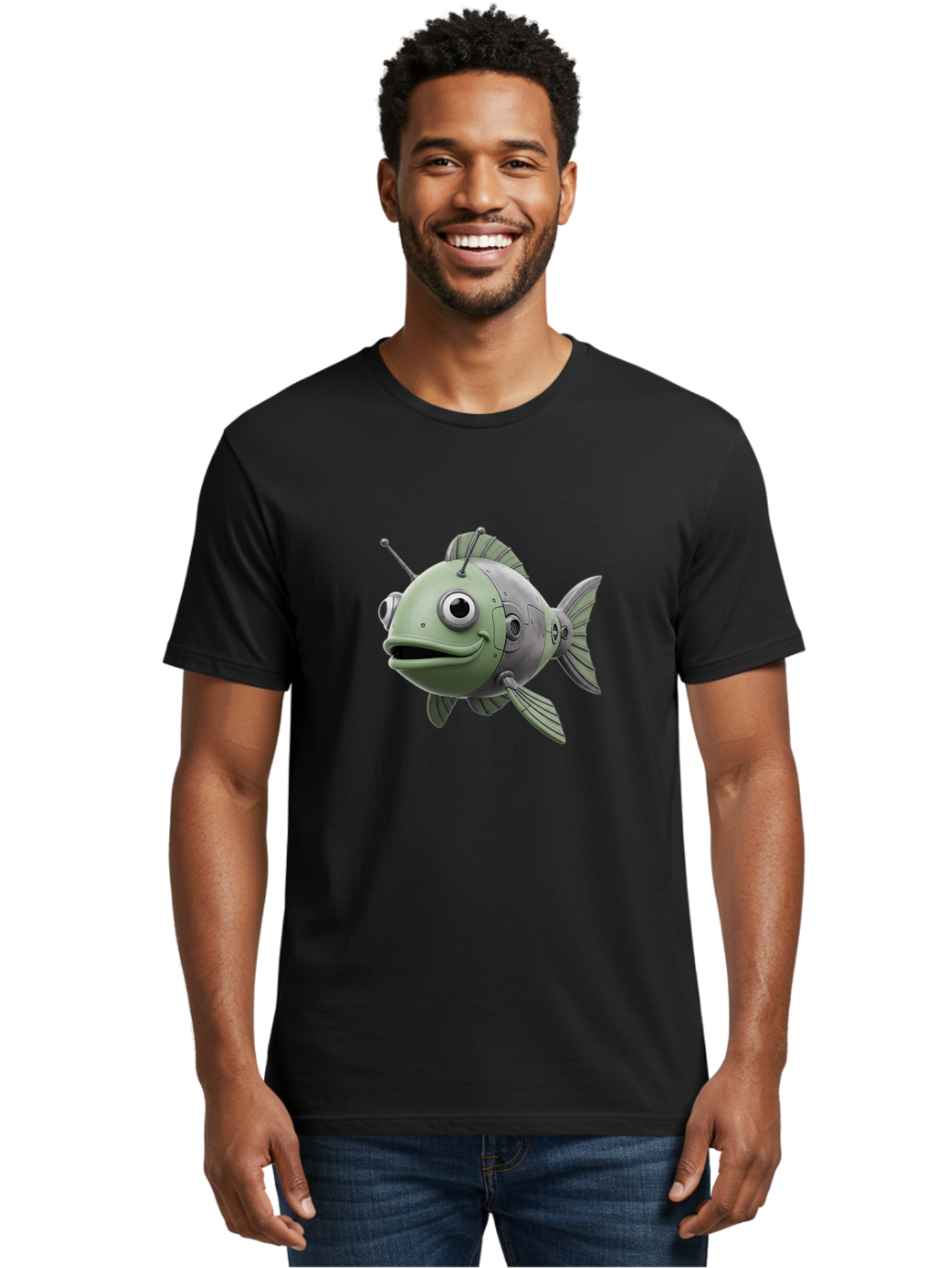 Robot-Fish-8 Men'S Graphic Tee, 100% Cotton, Comfortable Casual Summer Wear, Machine Washable, Vintage Camera, Old Camera, Antique Camera, Black Camera, Classic Photography, Photography Equipment, Nostalgic Device, Film Camera, Camera Art Baf476 23