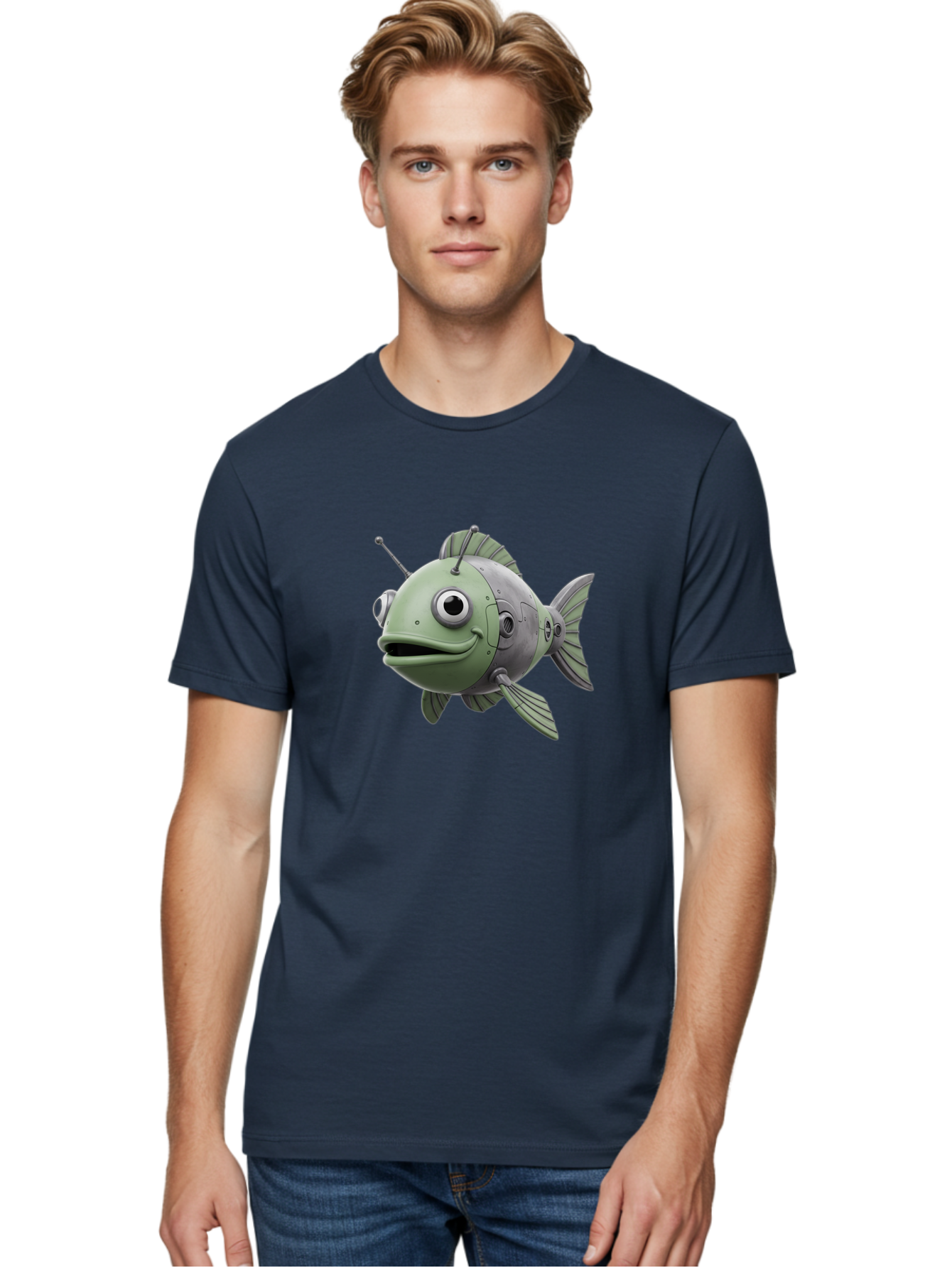 Robot-Fish-8 Men'S Graphic Tee, 100% Cotton, Comfortable Casual Summer Wear, Machine Washable, Vintage Camera, Old Camera, Antique Camera, Black Camera, Classic Photography, Photography Equipment, Nostalgic Device, Film Camera, Camera Art Baf476 20